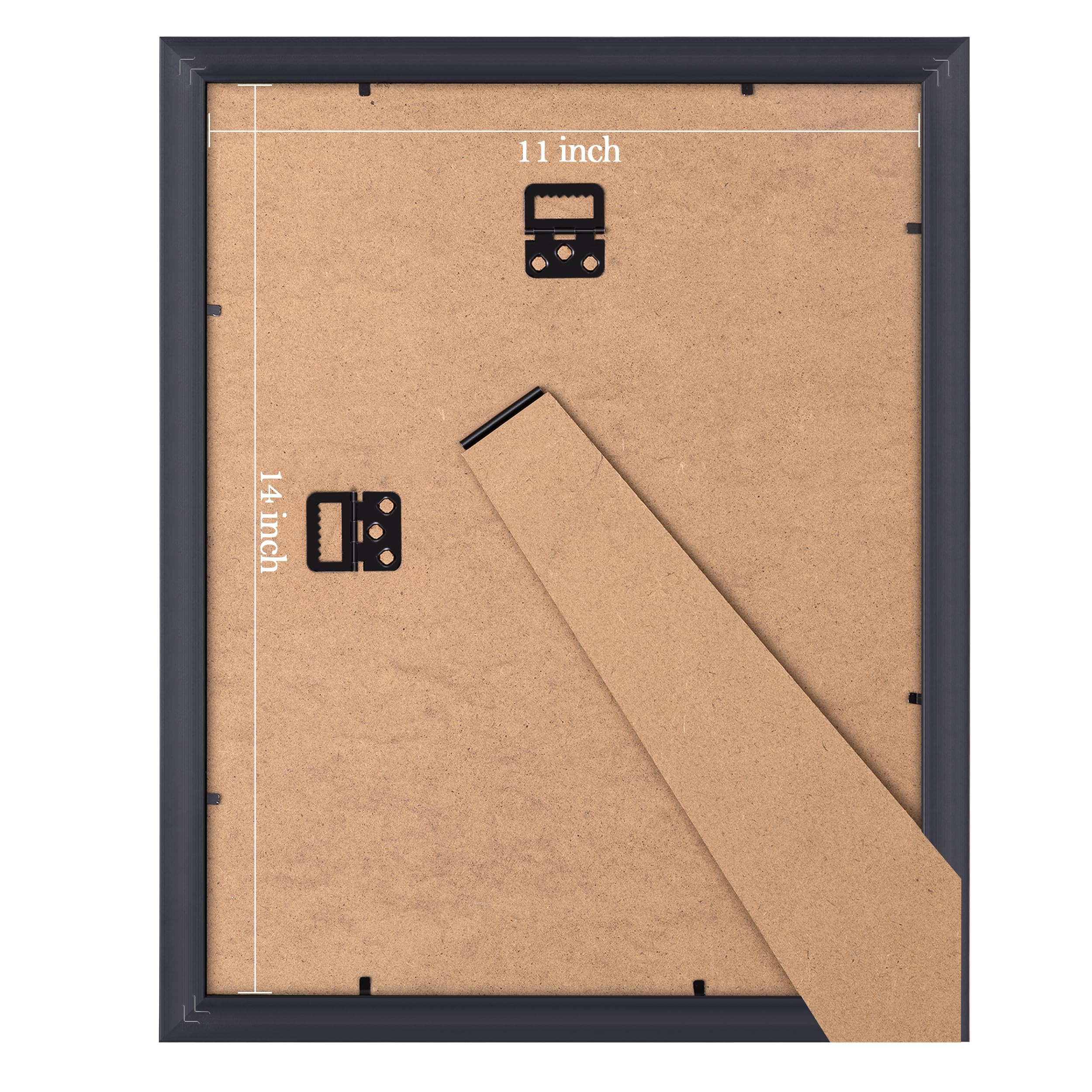 eletecpro 11x14 Picture Frames Set of 4, Vintage Photo Frame with Glass, Gold Frames 11 x 14 Display 8x10 Photo with Mat or 11x1