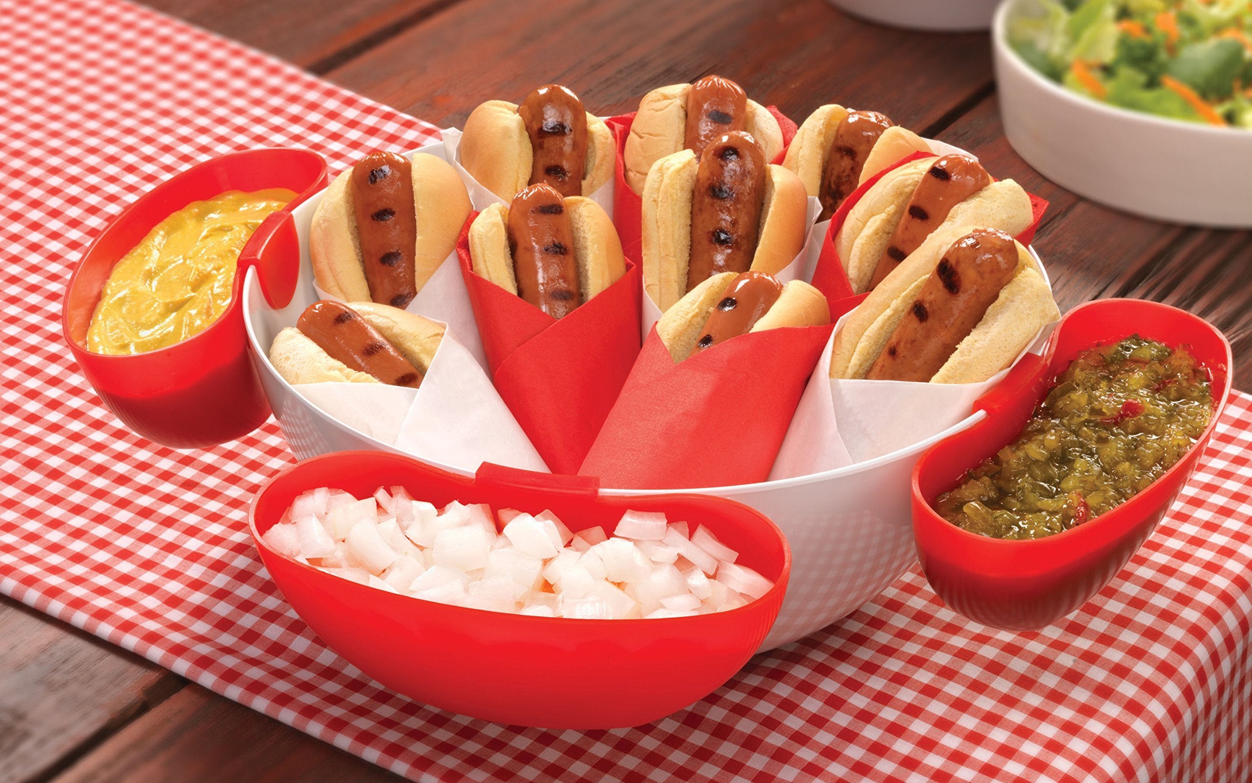 Plastic Dip Bowls For Dipping Side Hooks To Clip Onto Larger Bowls, By Homez (Red, Set Of 3)