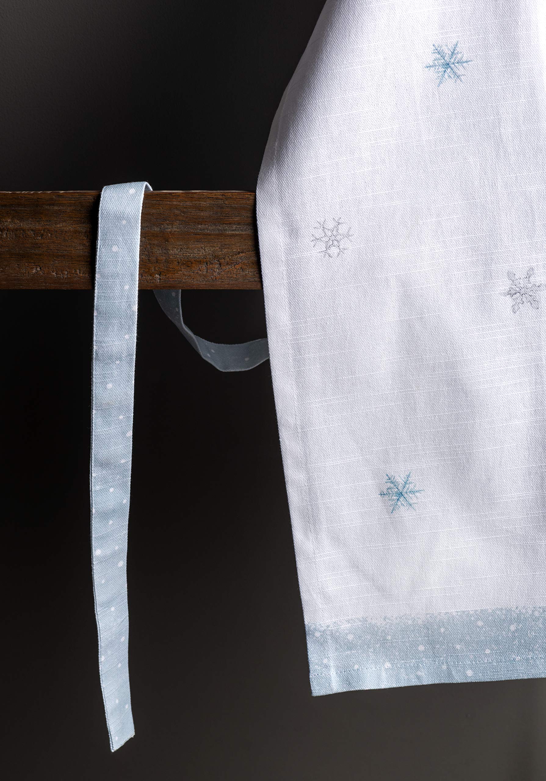 Maison D' Hermine Ice Florals 100% Cotton 1 Piece Kitchen Apron With An Adjustable Neck & Hidden Centre Pocket With Long Ties Fo