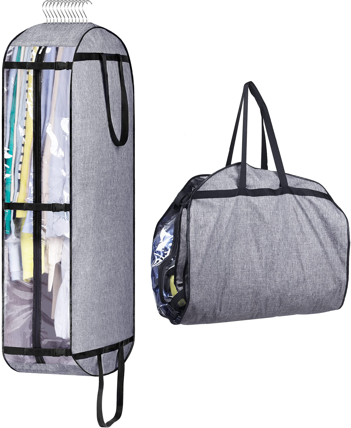 Misslo Hanging Garment Bags For Travel Suit Bags For Closet Storage 50'' Moving Bags For Clothes Dress Cover For Coat, Jacket, S