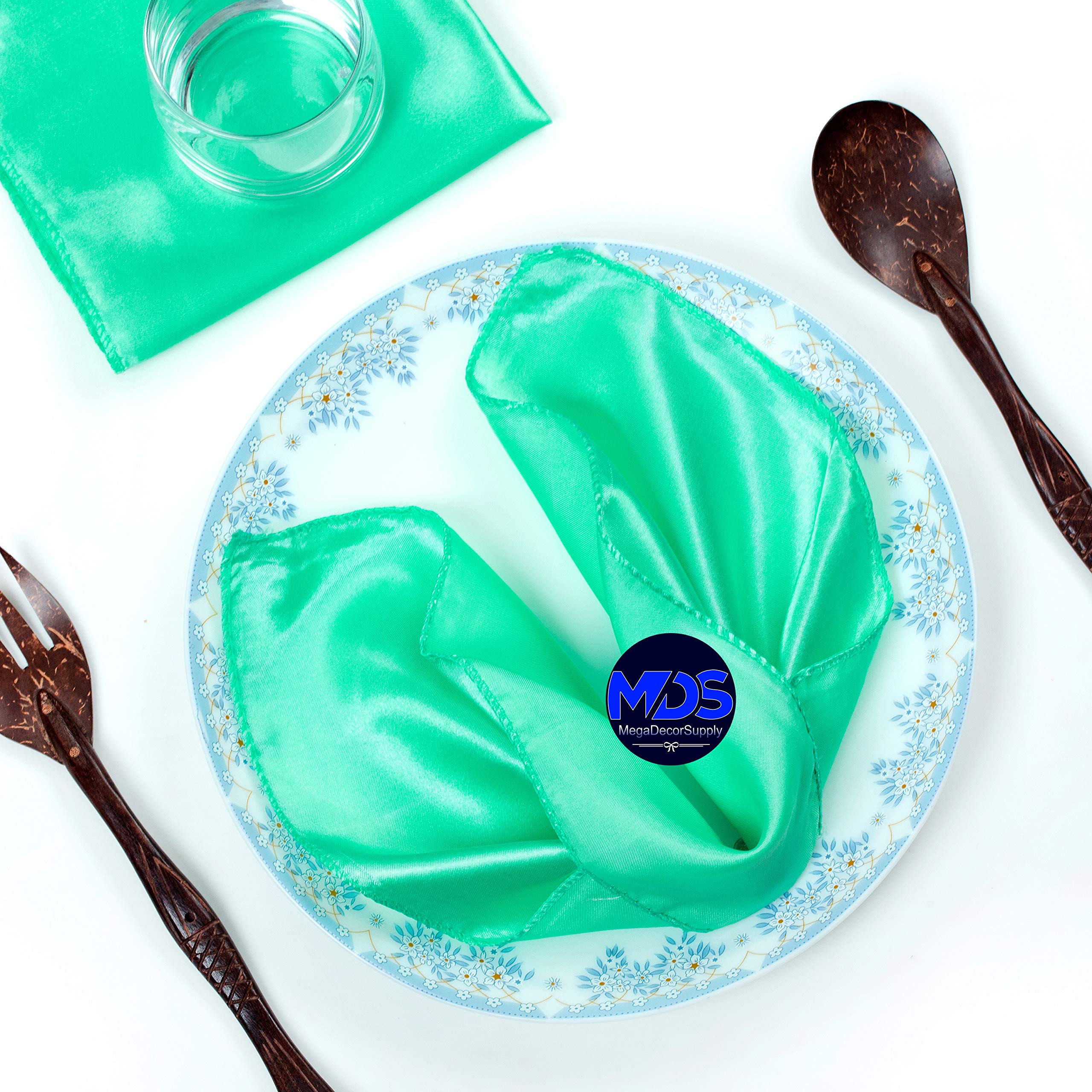 Mds Pack Of 10 Satin Napkin Square 12 X 12 Inches Sliky Smooth Dinner Table Napkins Handkerchief For Weddings Baby Shower Birthd