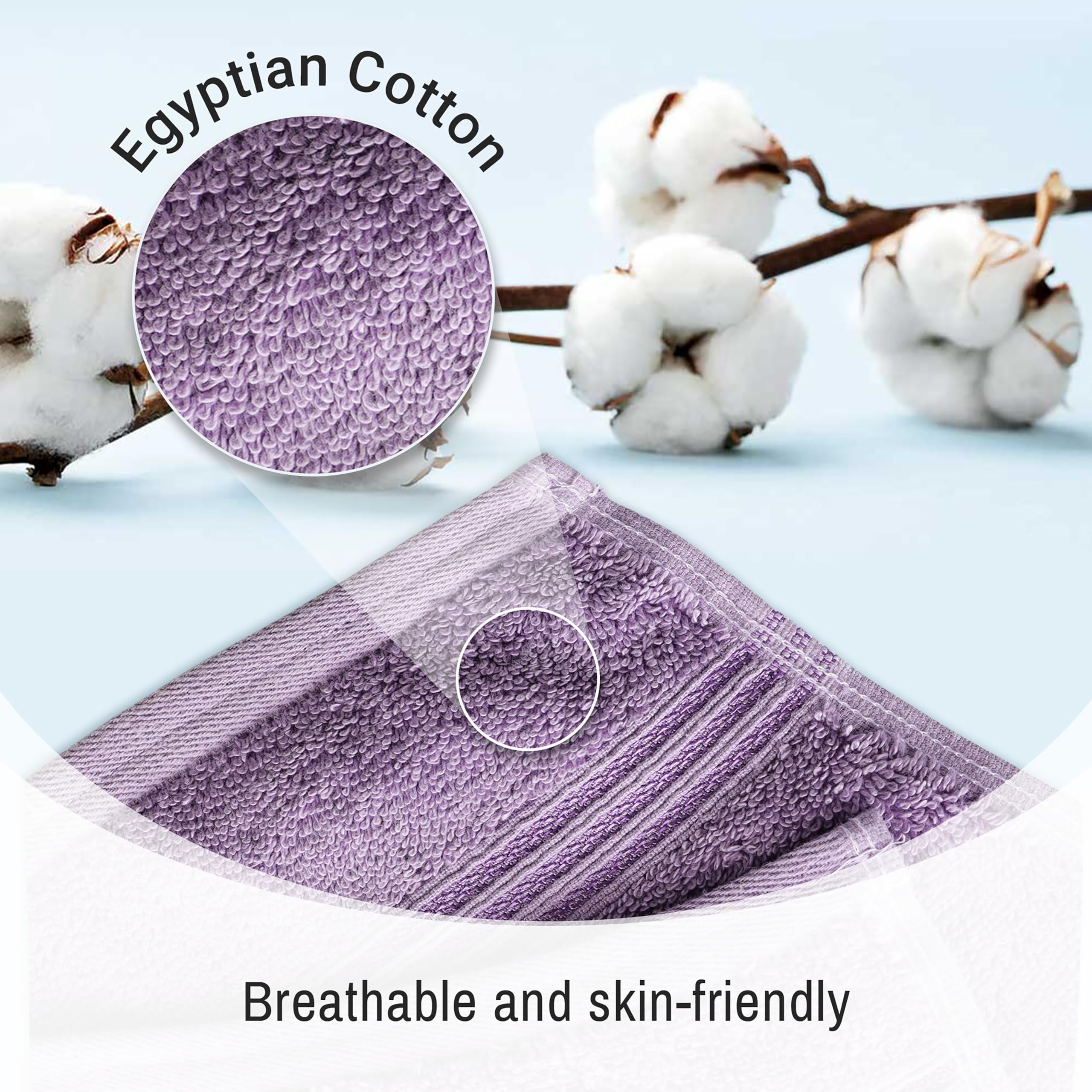 Superior Egyptian Cotton 9-Piece Towel Set, Assorted Towels For Home Bathroom, Guest Bath Decor Essentials, Includes 3 Bath, 3 H