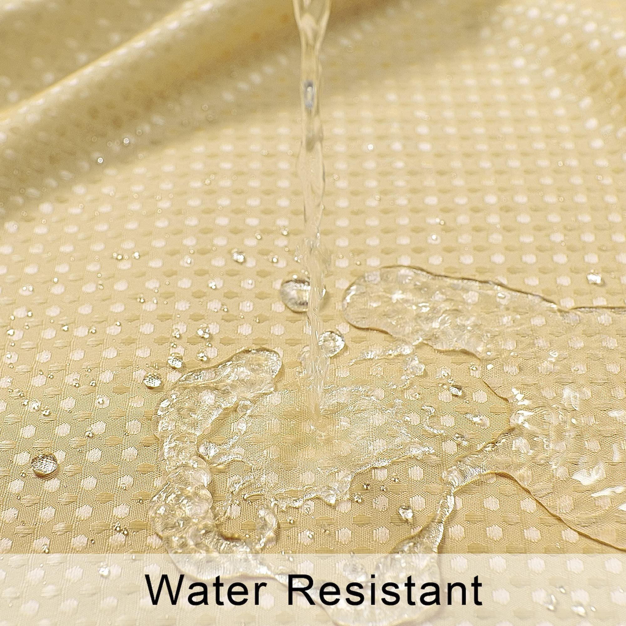 Mrs.Naturall Shower Curtain Gold Accents Bathroom Sets With Hooks Glam Luxury Waffle Fabric Waterproof Autumn Fall Shower Curtai