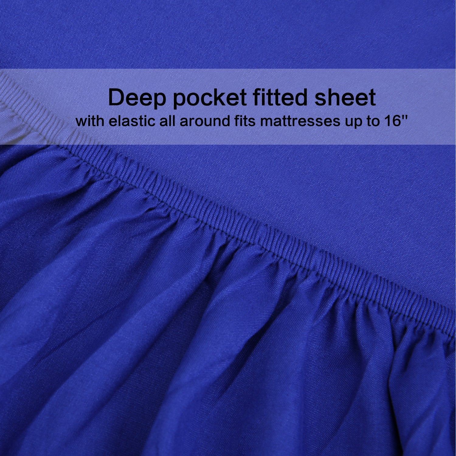 4 Piece Bed Sheet Set (Full,Royal Blue) 1 Flat Sheet,1 Fitted Sheet And 2 Pillow Cases,Brushed Microfiber Luxury Bedding With De