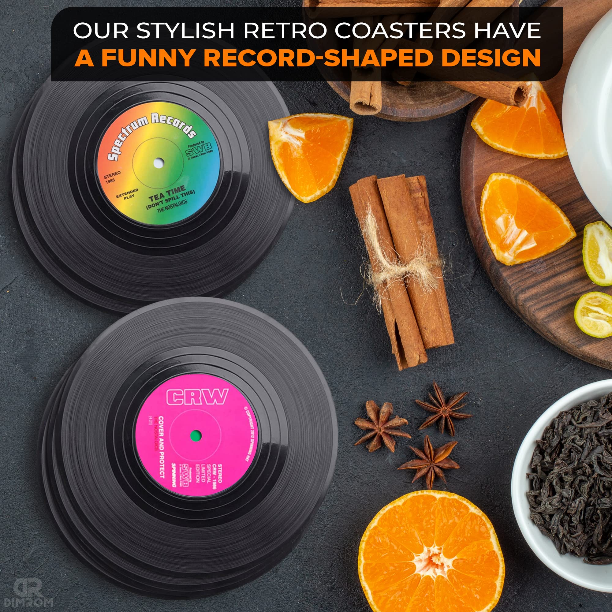 Vinyl Coasters For Drinks - Vinyl Record Coasters For Drinks Mini Vinyl Records Coasters Set Of 6 For Home Bar Gifts Record Play