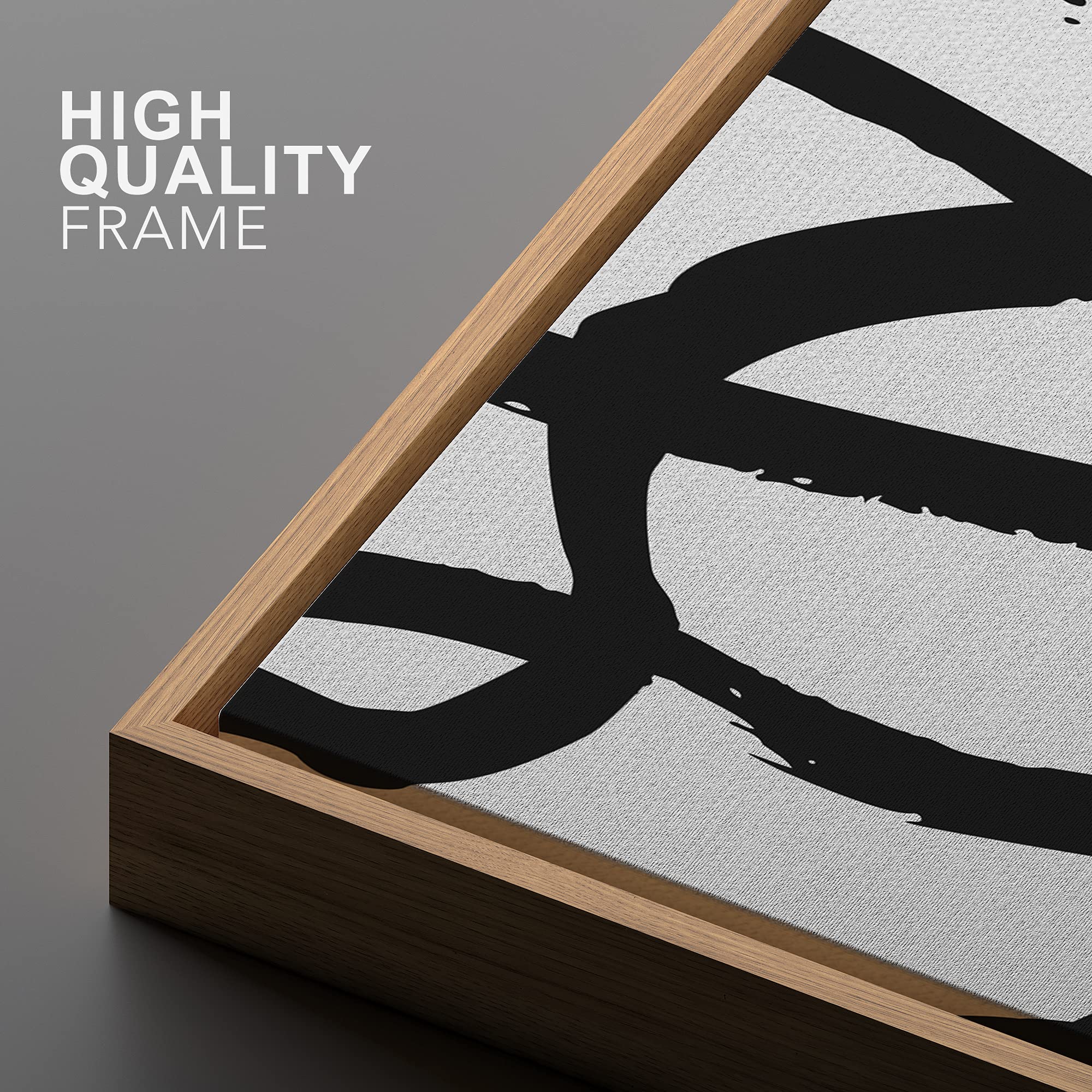 Bestdeal Depot Framed Canvas Print Wall Art Swirling Dark Line Array On Gray Background Abstract Shapes Illustrations Modern Art