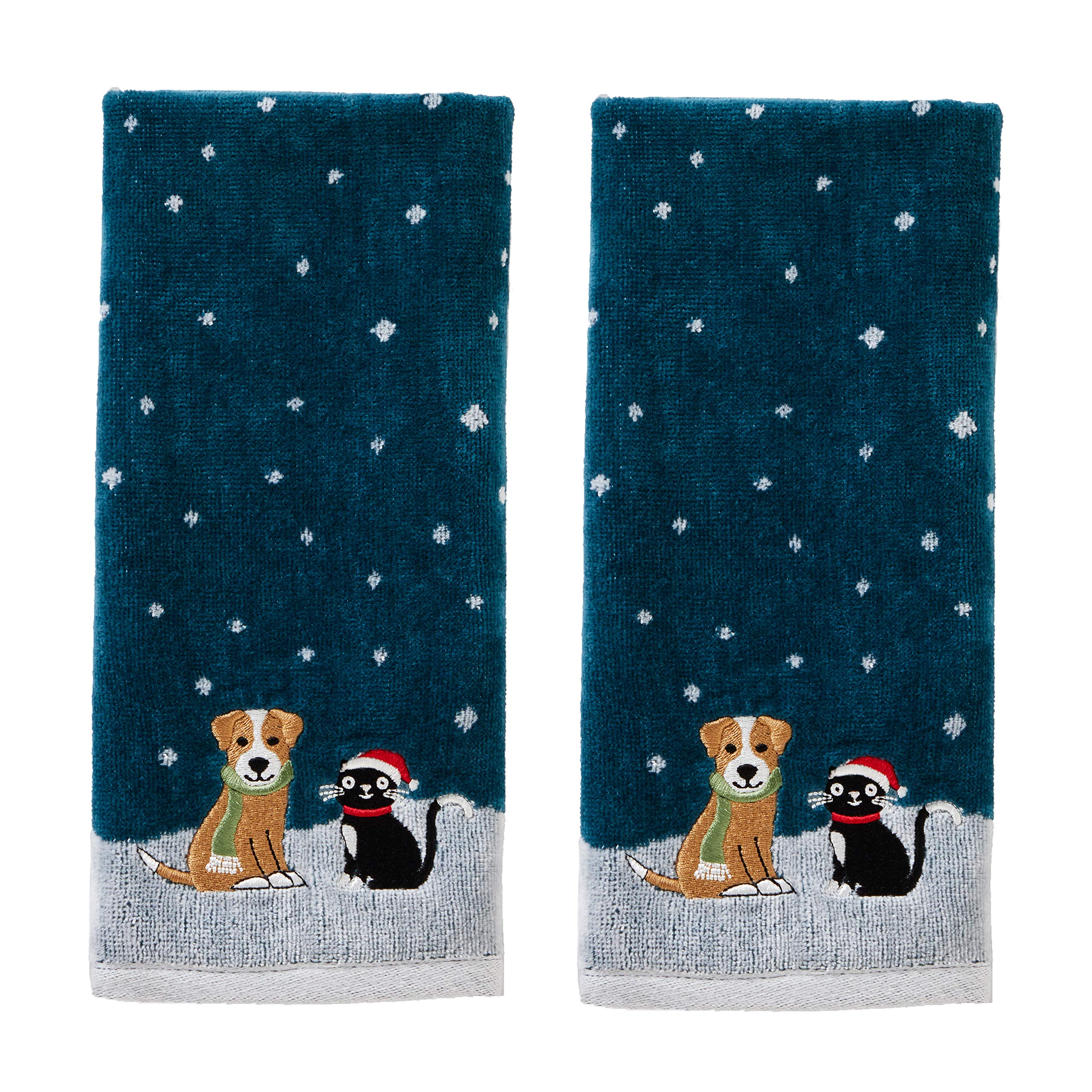 Skl Home Cat & Dog Hand Towel Set, Teal