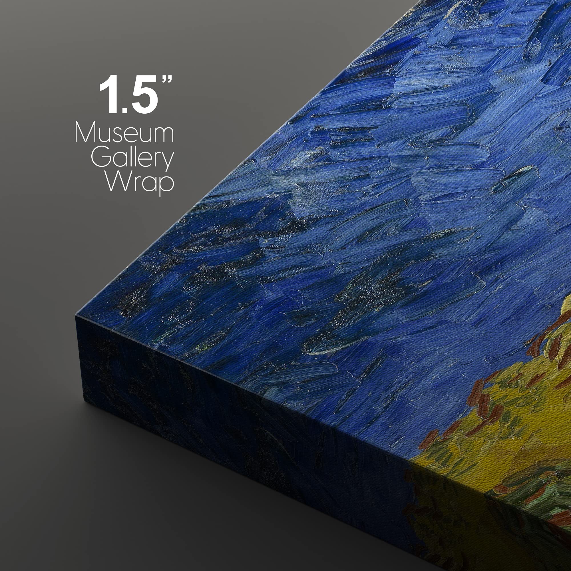 Wall26 Canvas Print Wall Art Set Wheat Field With Crows By Vincent Van Gogh Nature Wilderness Illustrations Fine Art Relax/Calm