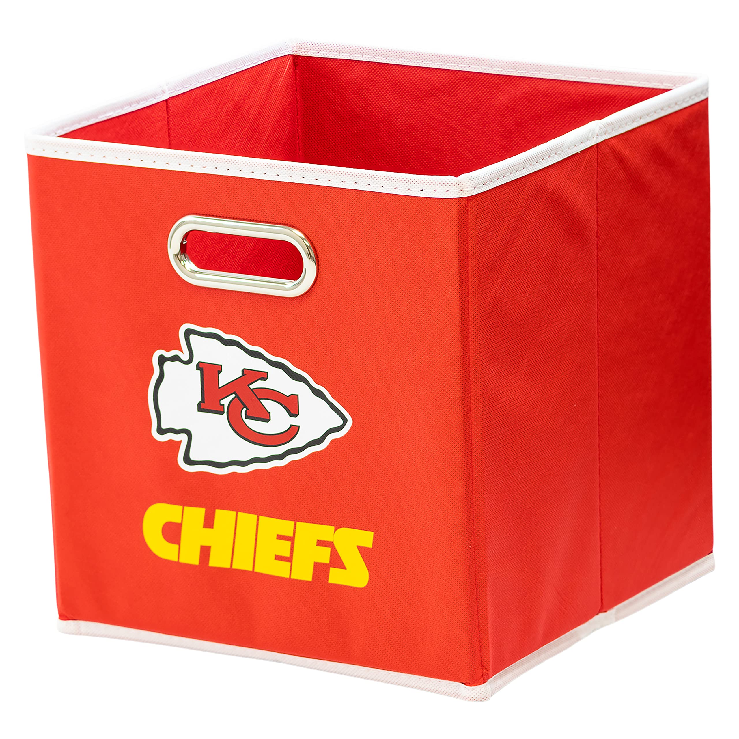 Franklin Sports Kansas City Chiefs NFL Storage Bin - Collapsible Cube Container + Basket - NFL Office, Bedroom + Living Room D  