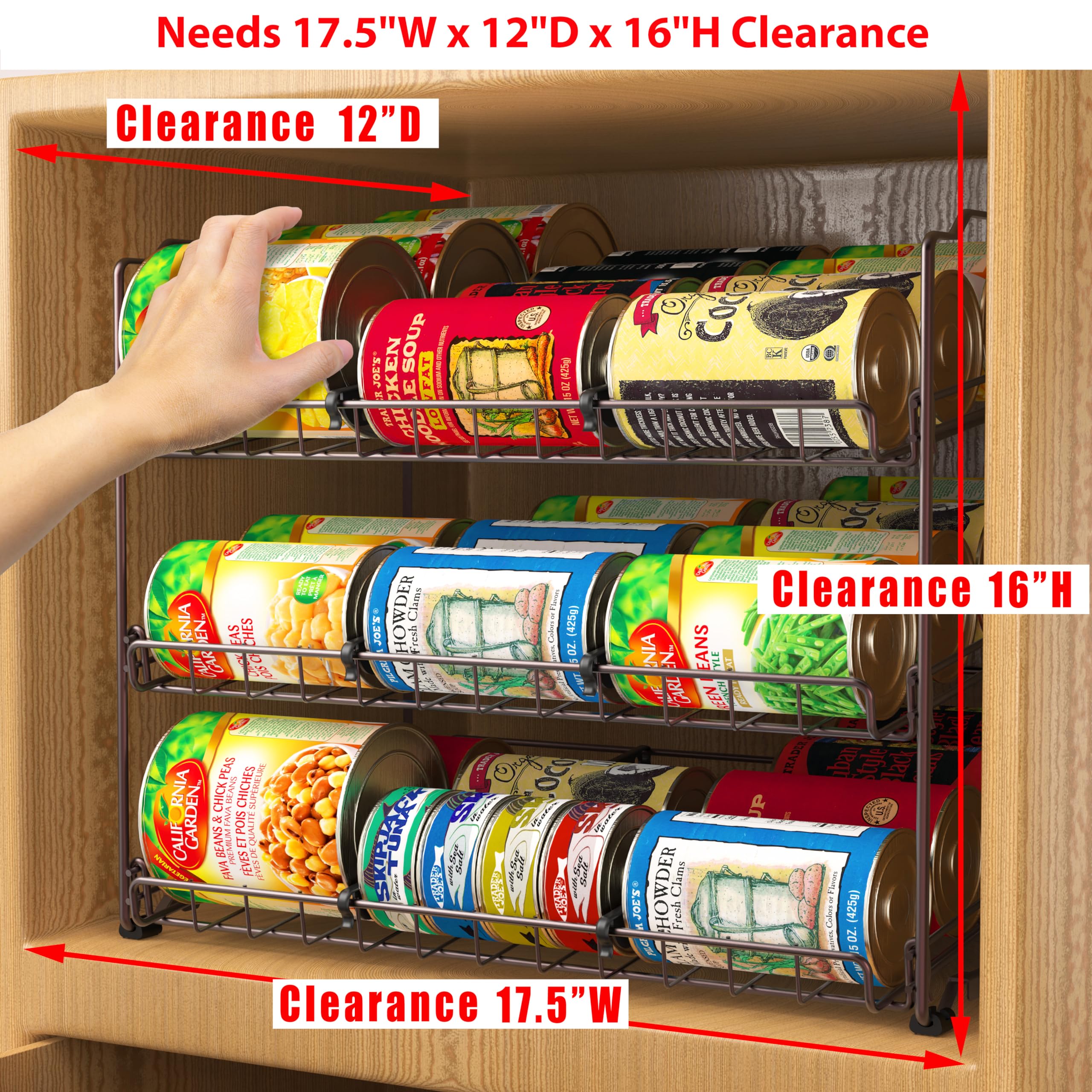 Simple Houseware Stackable Metal Can Rack Organizer, Bronze