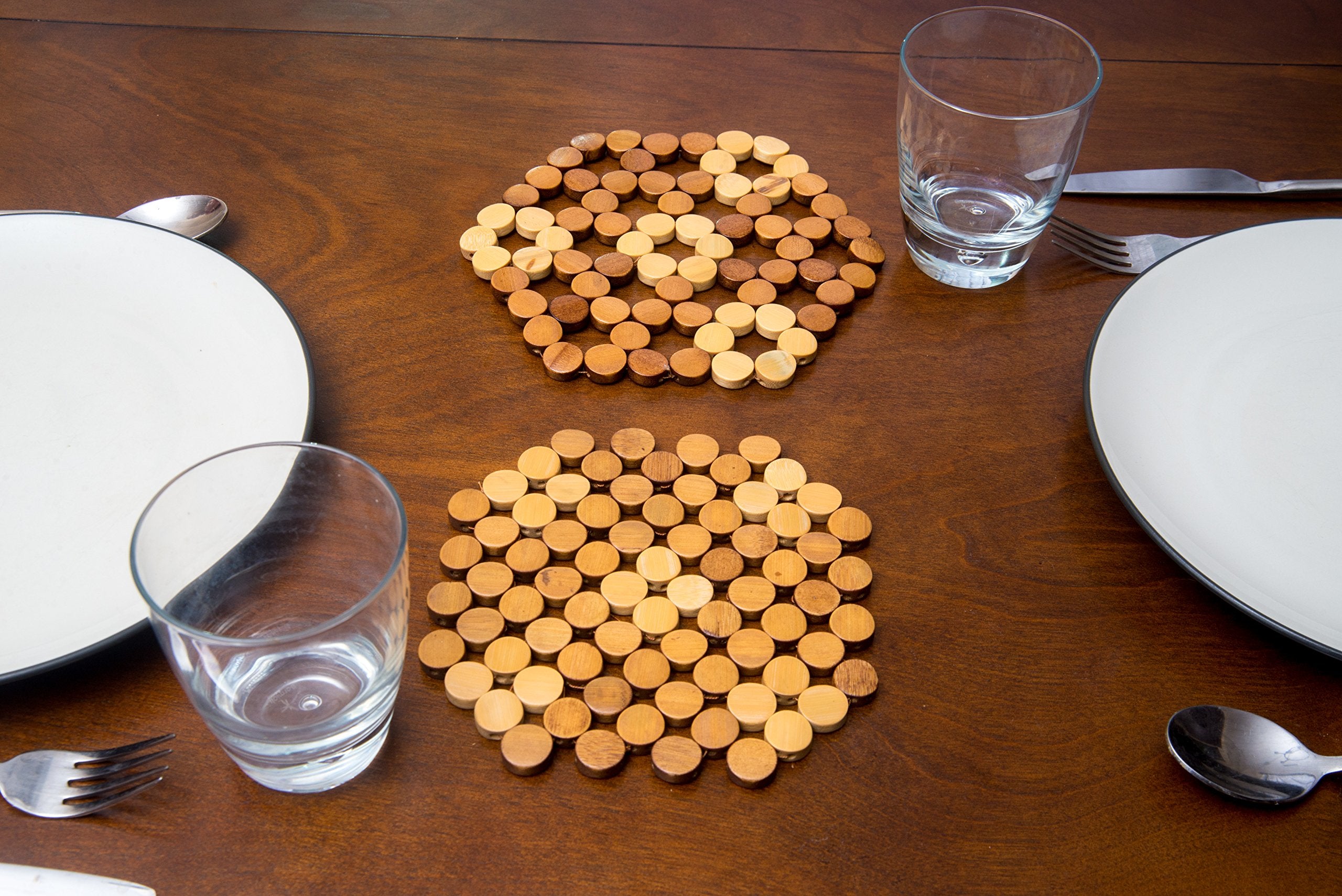 Bamboo Trivet Set For Hot Pots Pans | Table And Countertop Protection Modern Farmhouse Kitchen D  Cor | Must-Have Kitchen Items