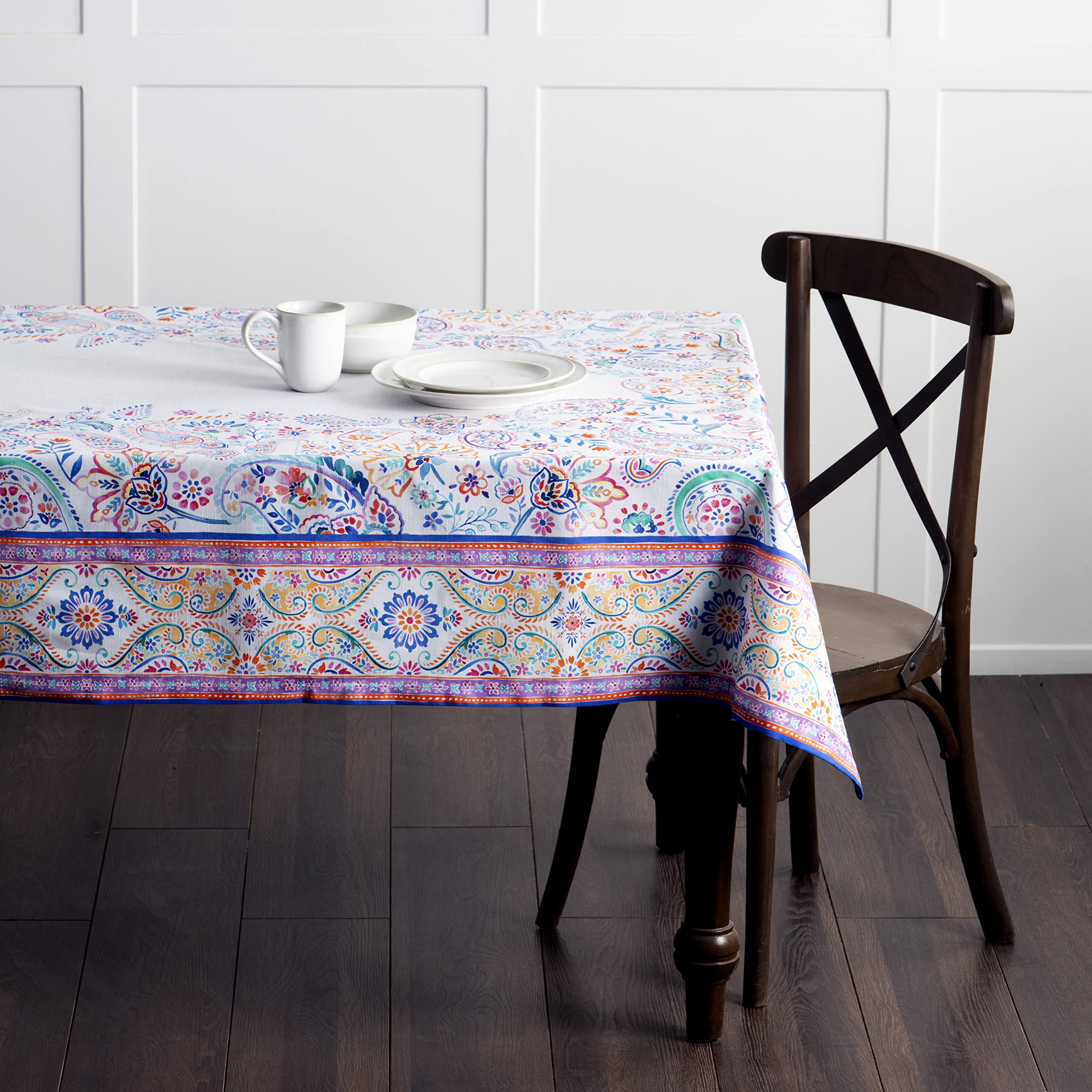 Maison D' Hermine Table Cover 100% Cotton 60''X108'' Decorative Tablecloth Washable Rectangle Tablecloths For Gifts, Dining, Hom