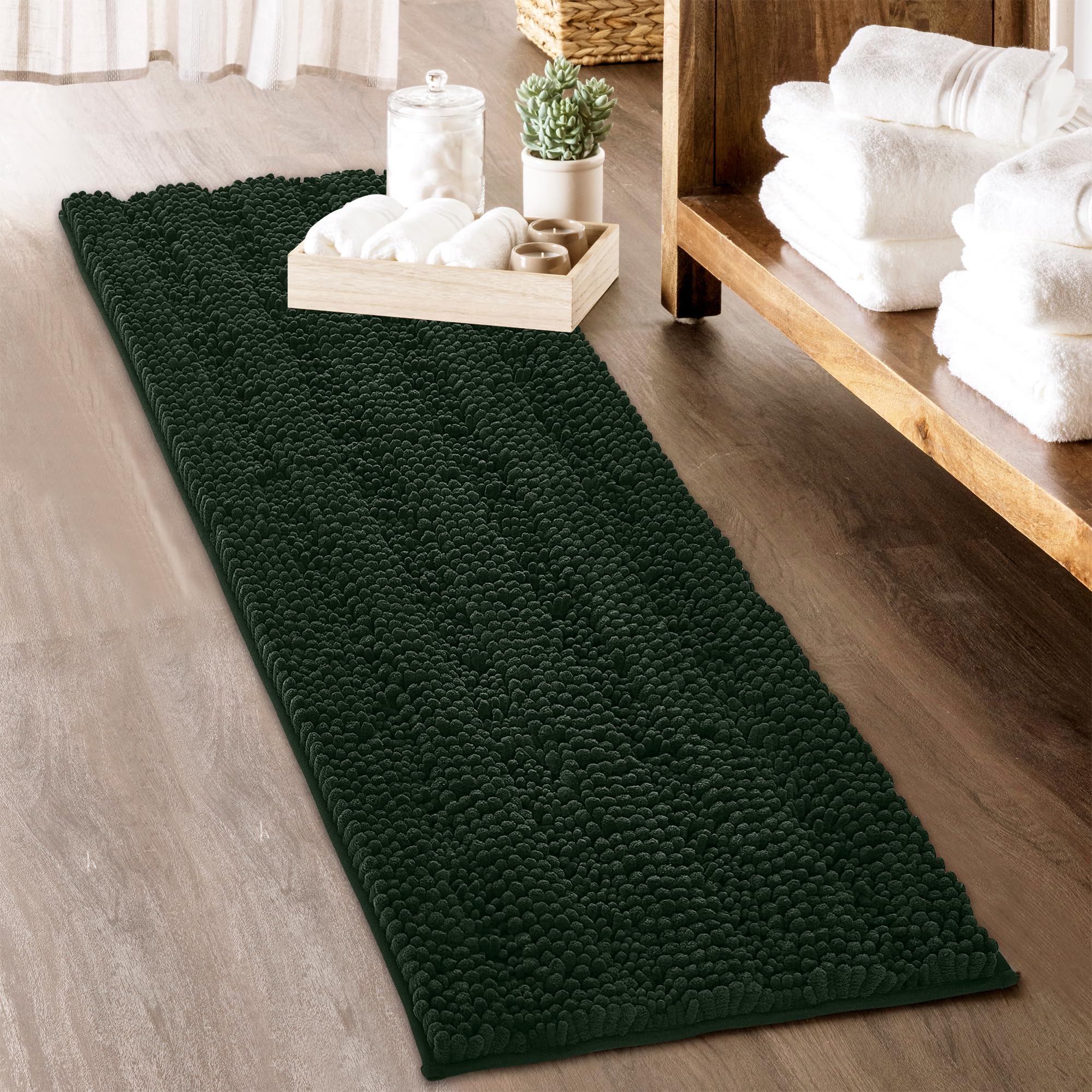 Bathroom Rugs - Soft Bath Mat Water Absorbent Non-Slip Thick Shaggy Shower Carpe, Machine Washable, Plush Carpet Runner For Tub