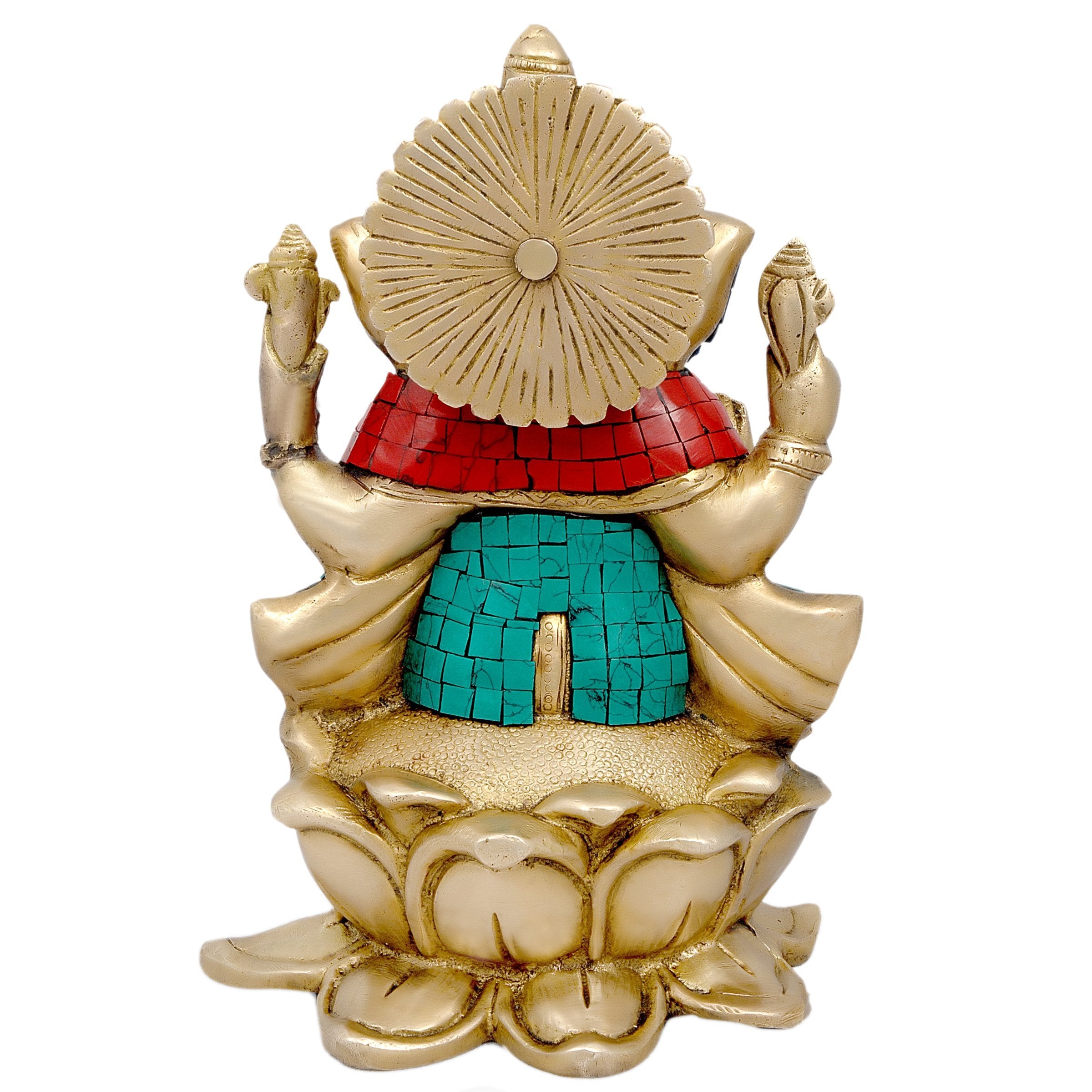Idol Collection Dattatreya Handmade Brass Ganesh Idol Statue Decor Gifts (10 Large, Multicolour, Standard Size)