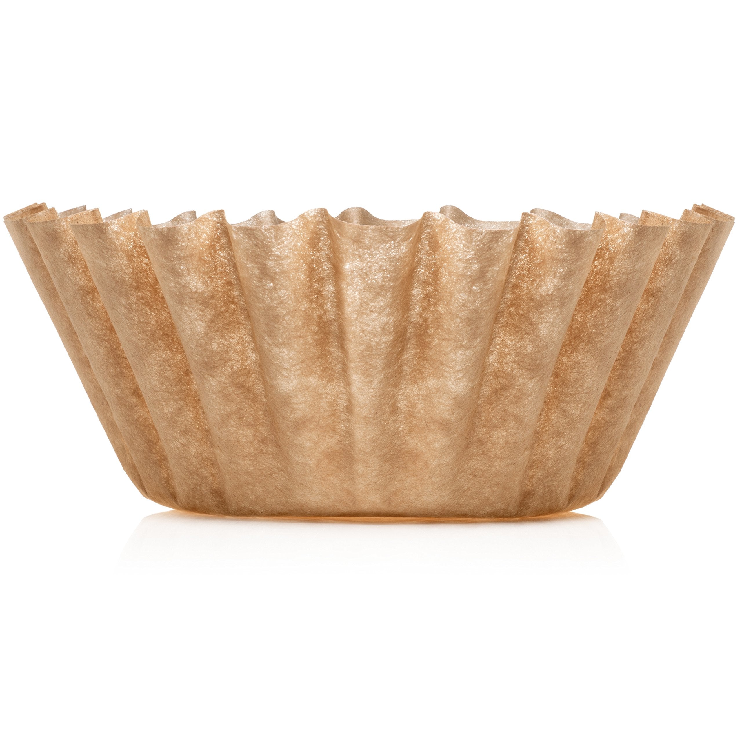 Coffee Filters - Natural Unbleached Brown Biodegradable - Large Basket - 9.75'' Flattened Diameter - 4.25'' Diameter Base - By C