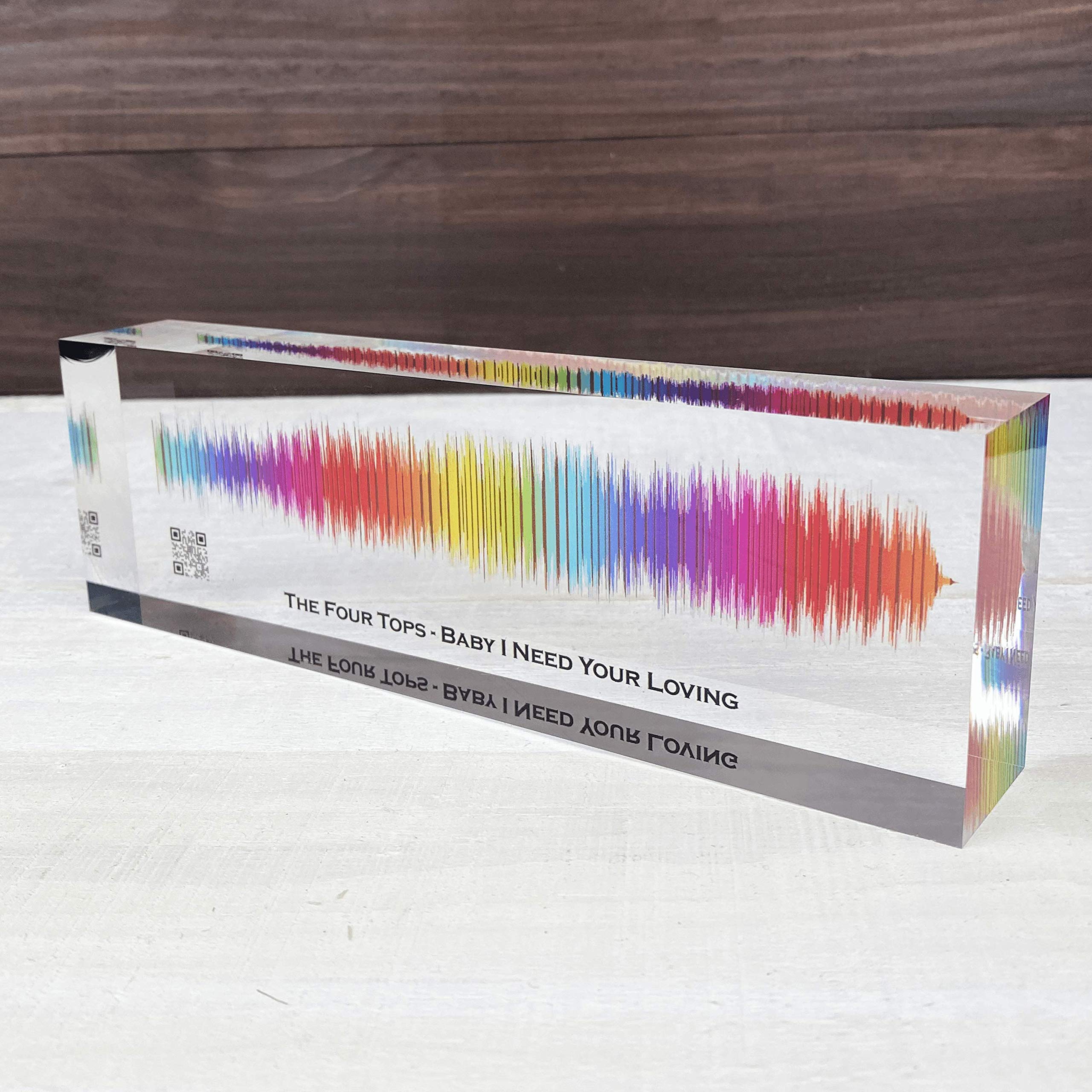 Artblox Soundwave Art With Scannable Qr Code Any Video Voice Recording Baby Heartbeat Or Song To Acrylic Glass Spotify Plaque Co