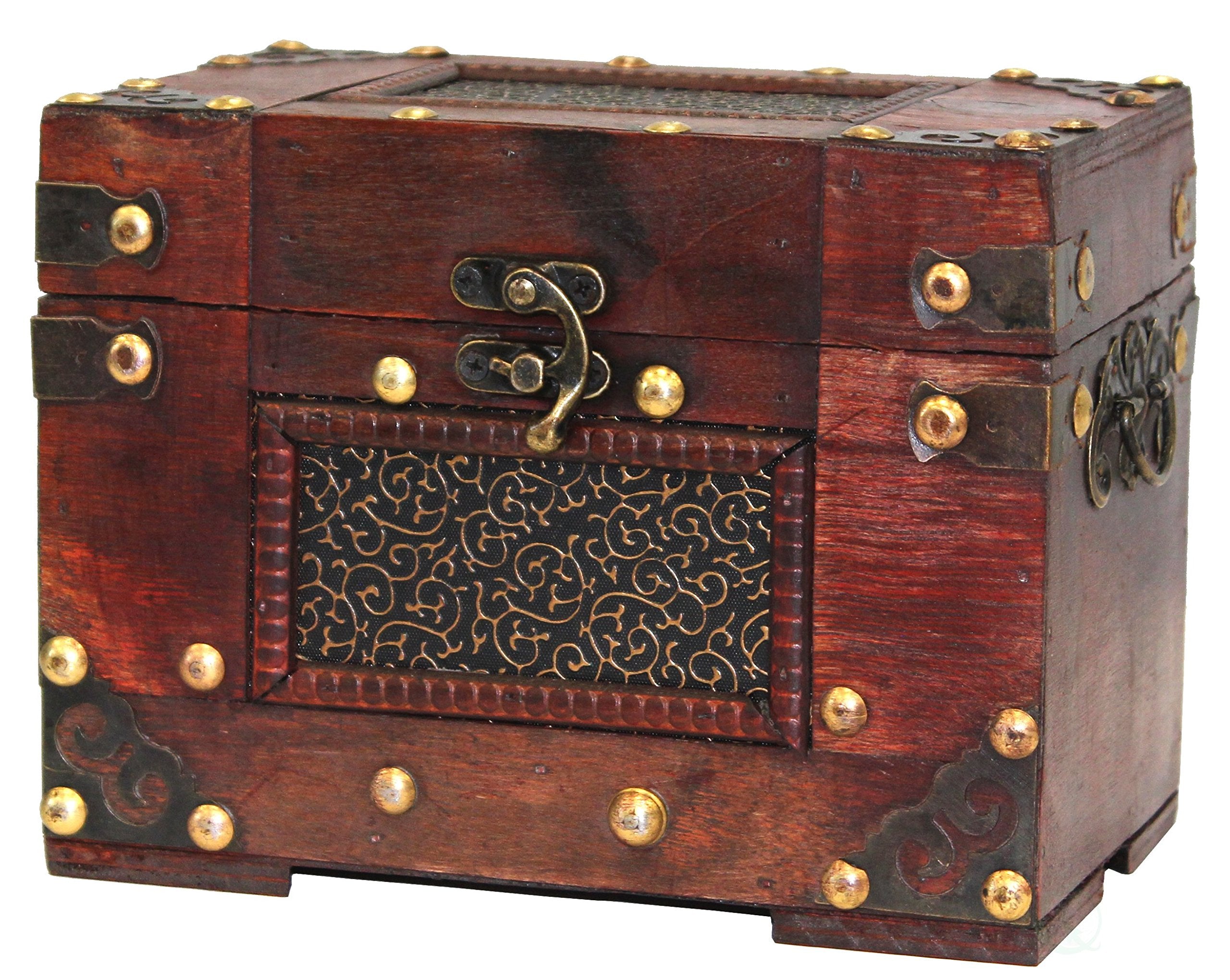 Rustic Studded Index/Recipe Card Box With Antiqued Latch (Large)