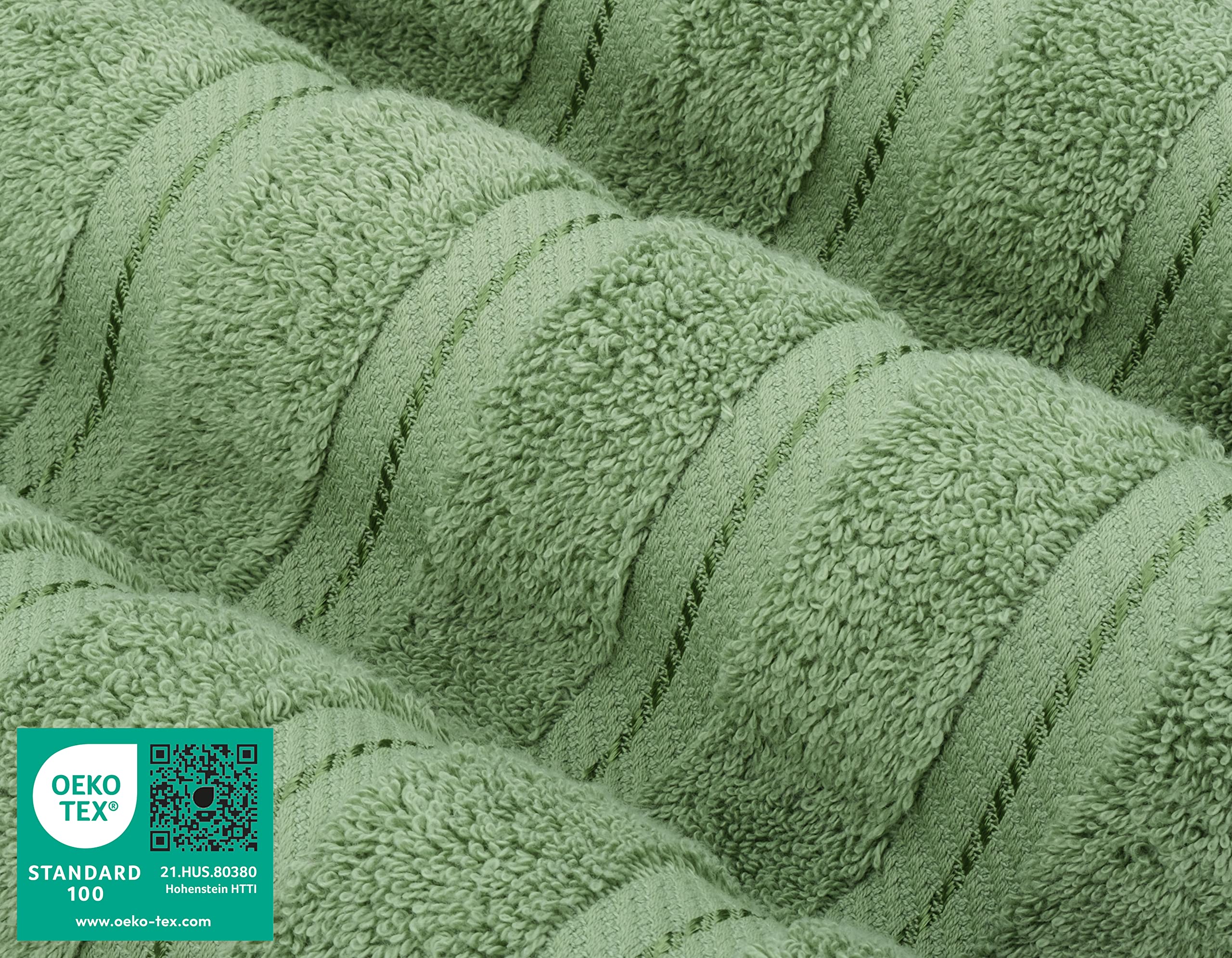 American Soft Linen 3 Piece Towel Sets  1 Bath Towel 1 Hand Towel 1 Washcloth  100% Turkish Cotton Towels for Bathroom  Sage Towel Set