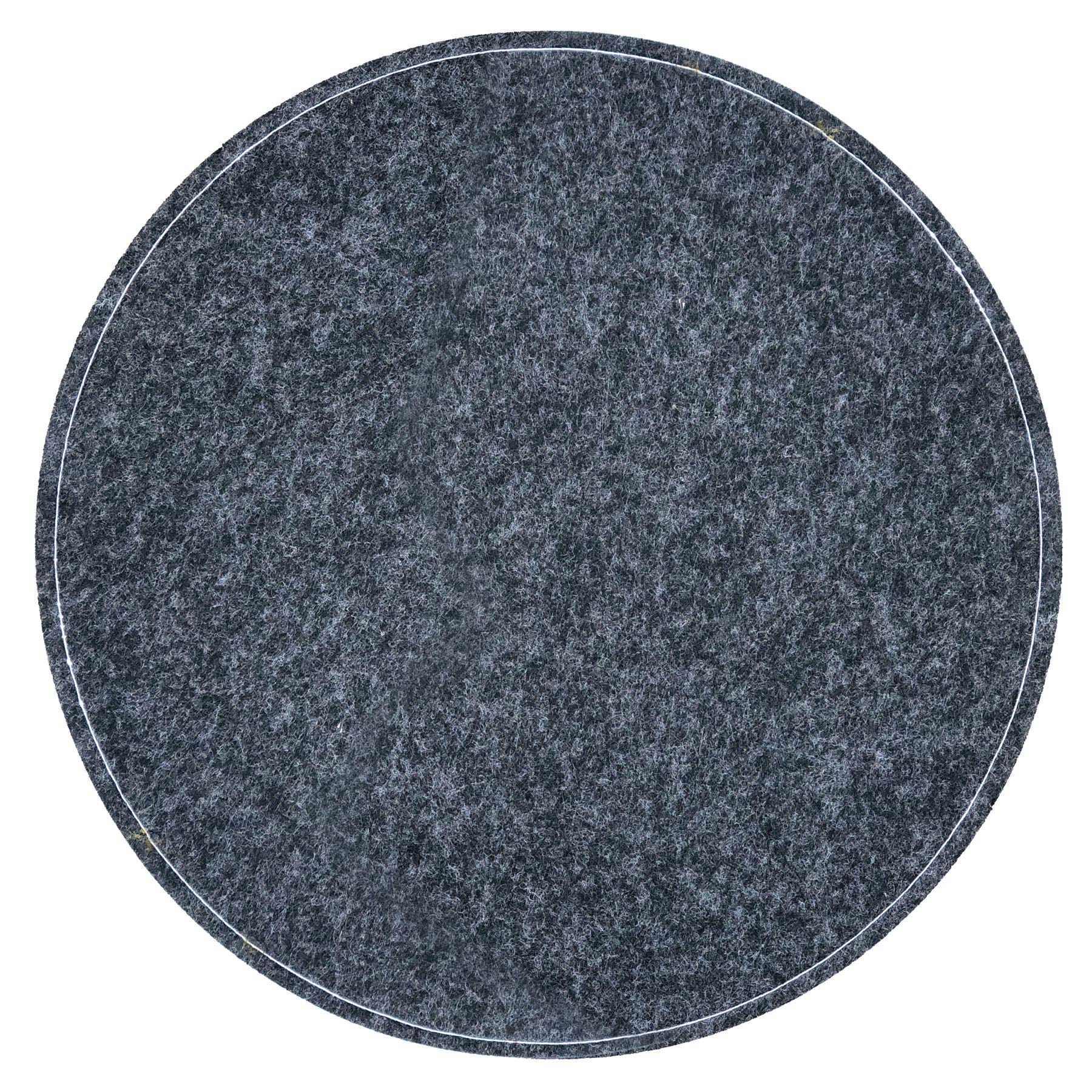 Border Stitching Round Dual-Color Felt Reversible Coaster (Black/Yellow), Set Of 4 Coasters