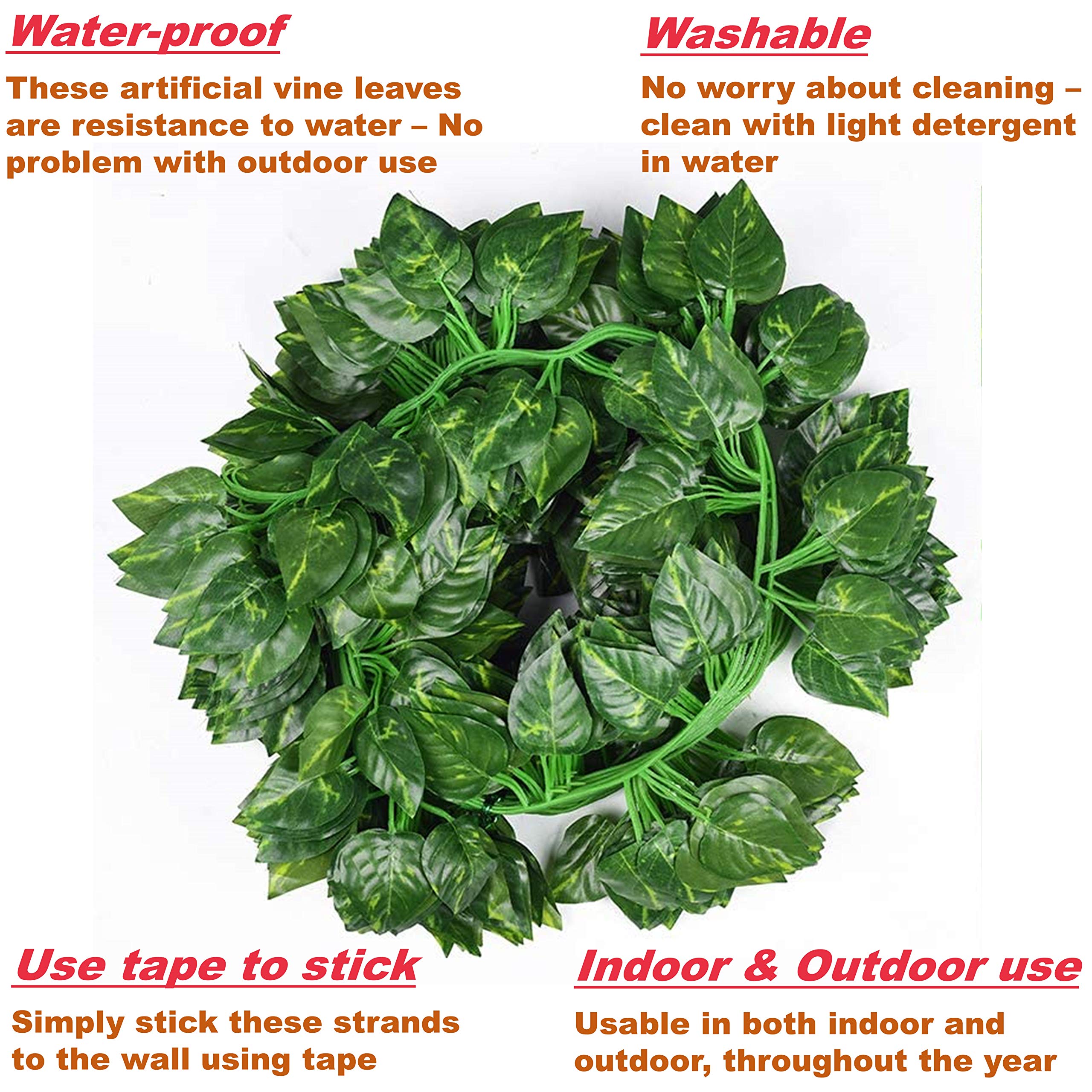 Tdas Artificial Ivy Garlands Leaves Greenery Hanging Vine Creeper Plants For Home Decor Door Wall Balcony Decoration Party Festi