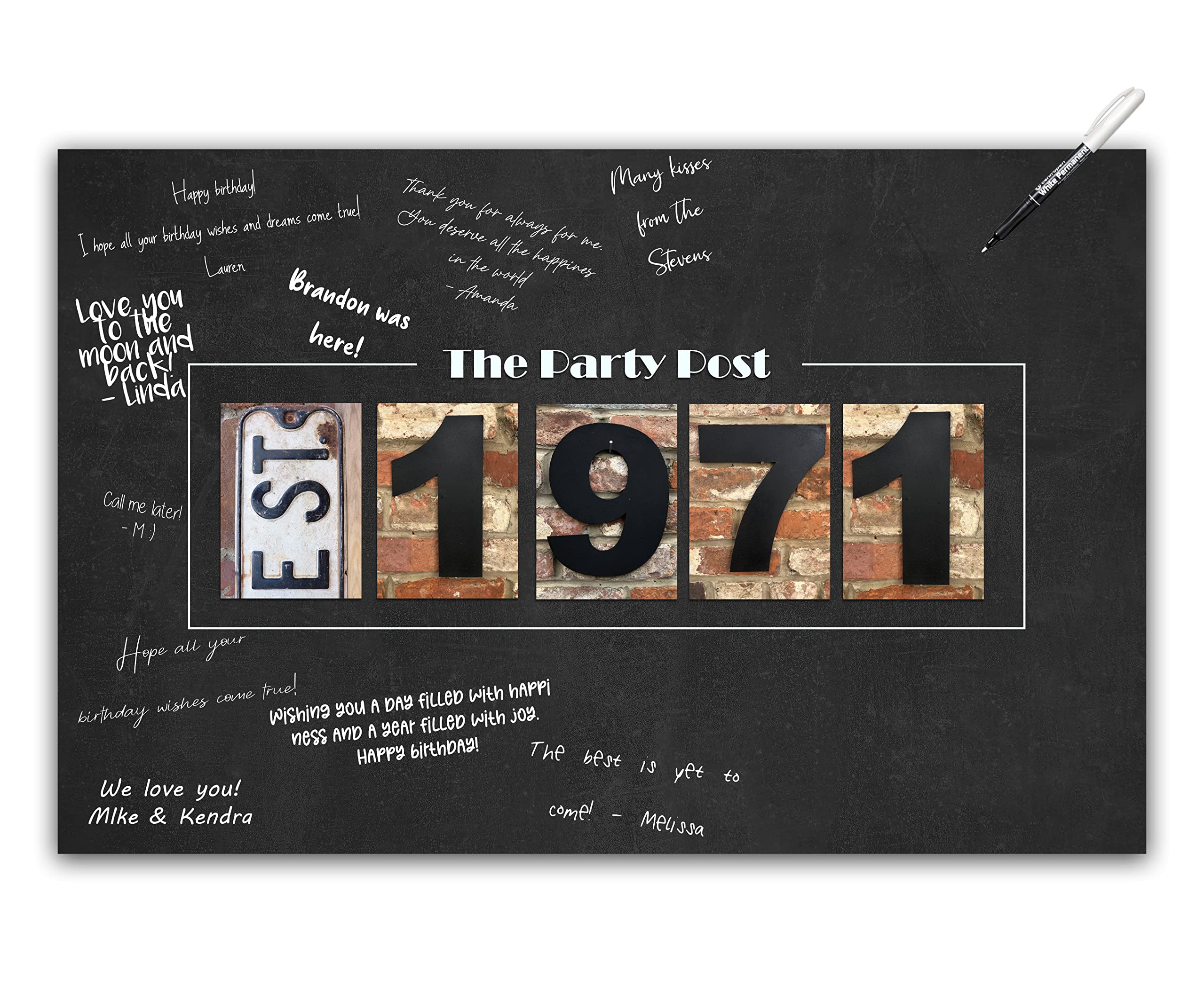 53Rd Birthday Party Decorations - Chalkboard Guest Book Alternative Poster. 11X17 Party Sign For Him Or Her Turning 53 Years Old