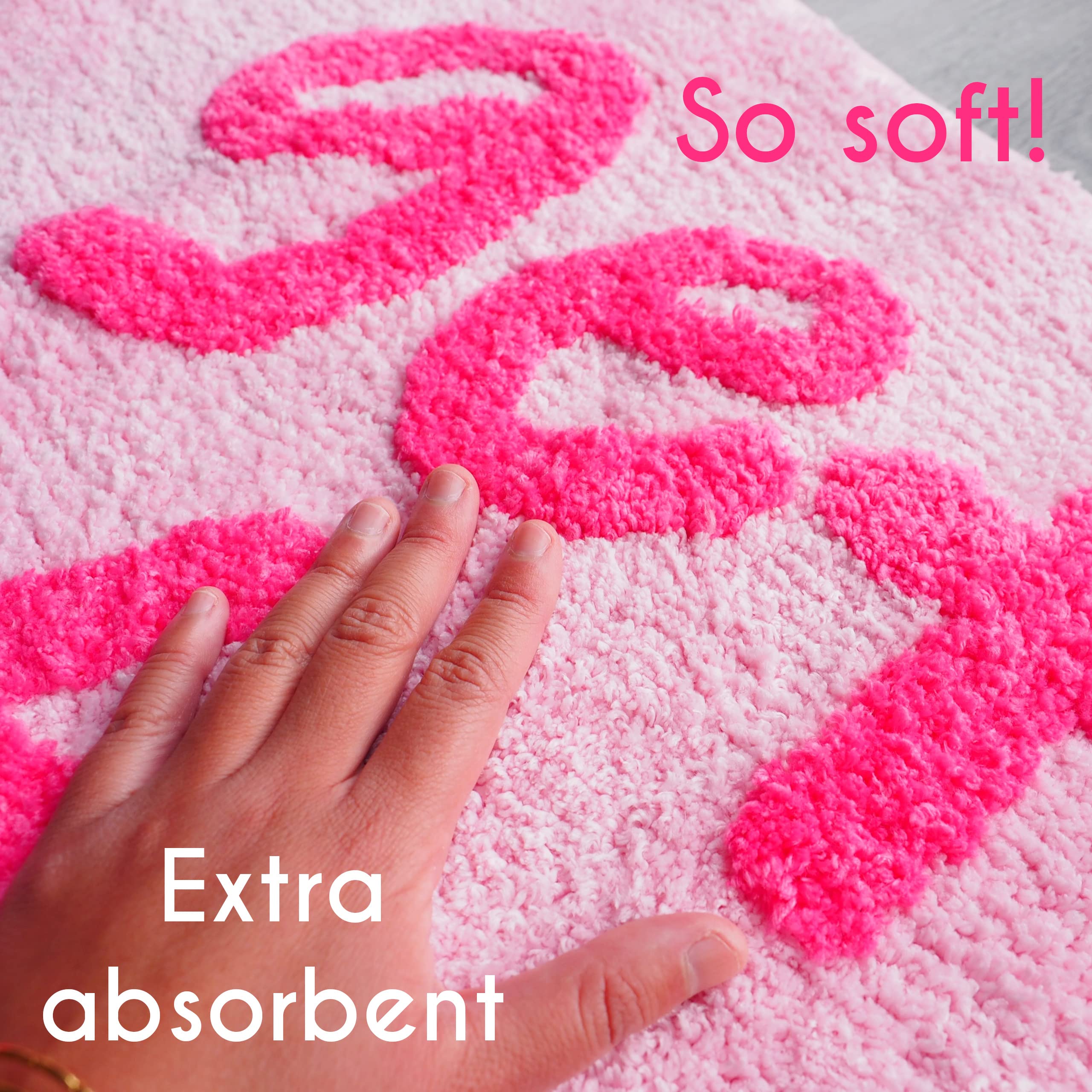 Evovee Get Naked Bath Mat Pink Funny Cute Bathroom Rugs Peach Blush Rug Shower Funny Bathroom Decor for Girls Fun Cute Bath Mat Non-Slip Washable