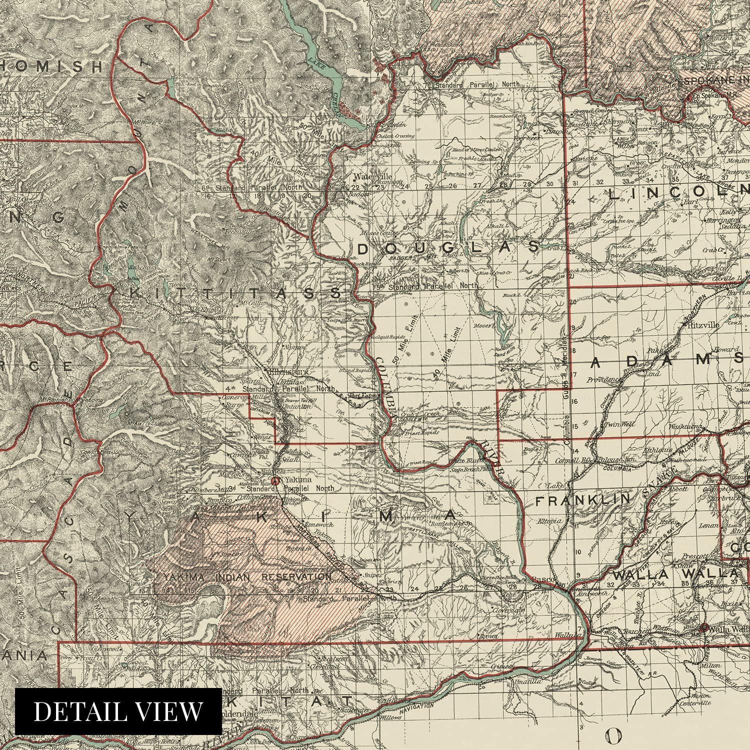 Historix Vintage 1887 Washington Territory Map - 18X24 Inch Vintage Washington State Map Poster - History Map Of Washington Terr