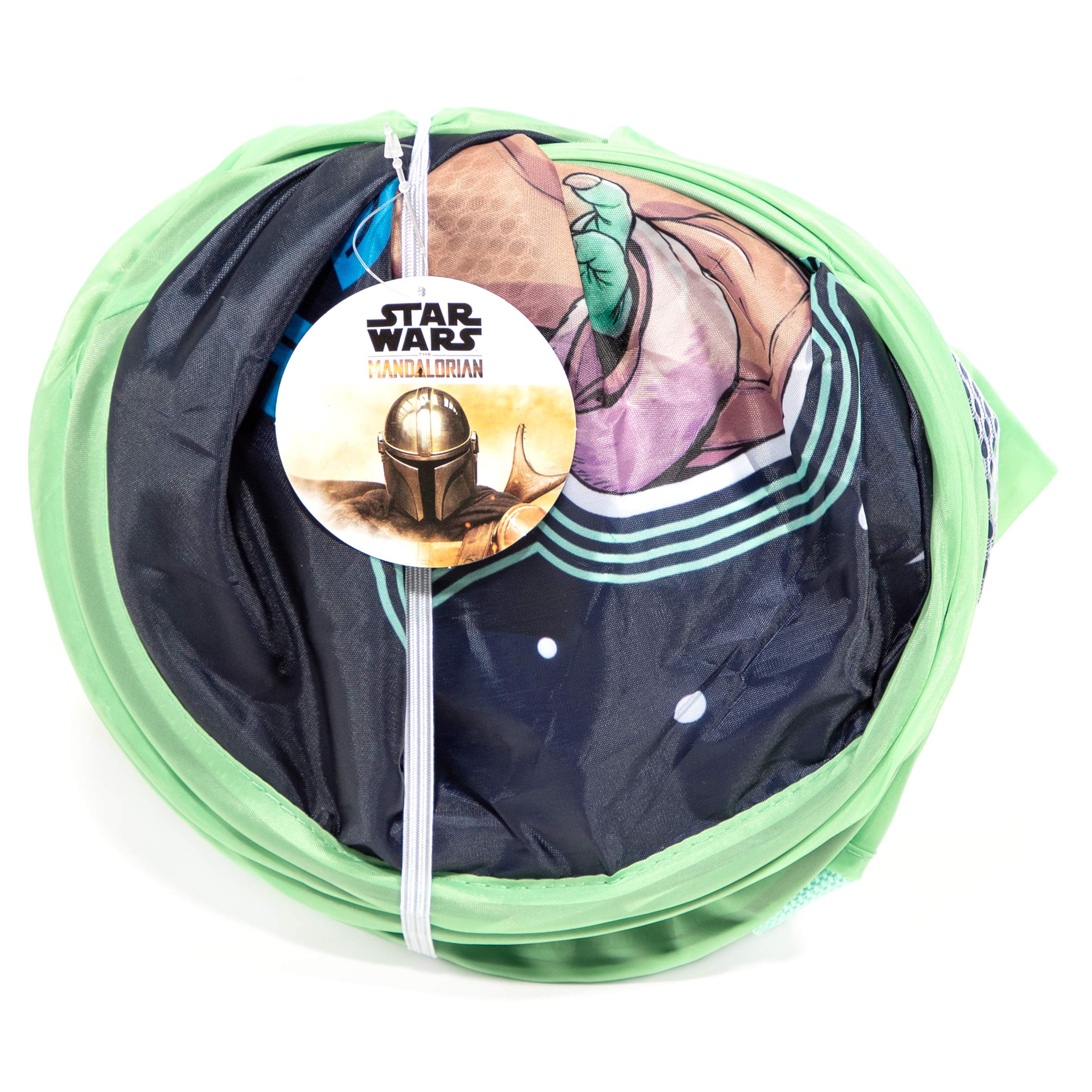 Star Wars The Mandalorian The Child Pop Up Hamper - Mesh Laundry Basket/Bag with Durable Handles - Features Baby Yoda Grogu (Official Star Wars Product)