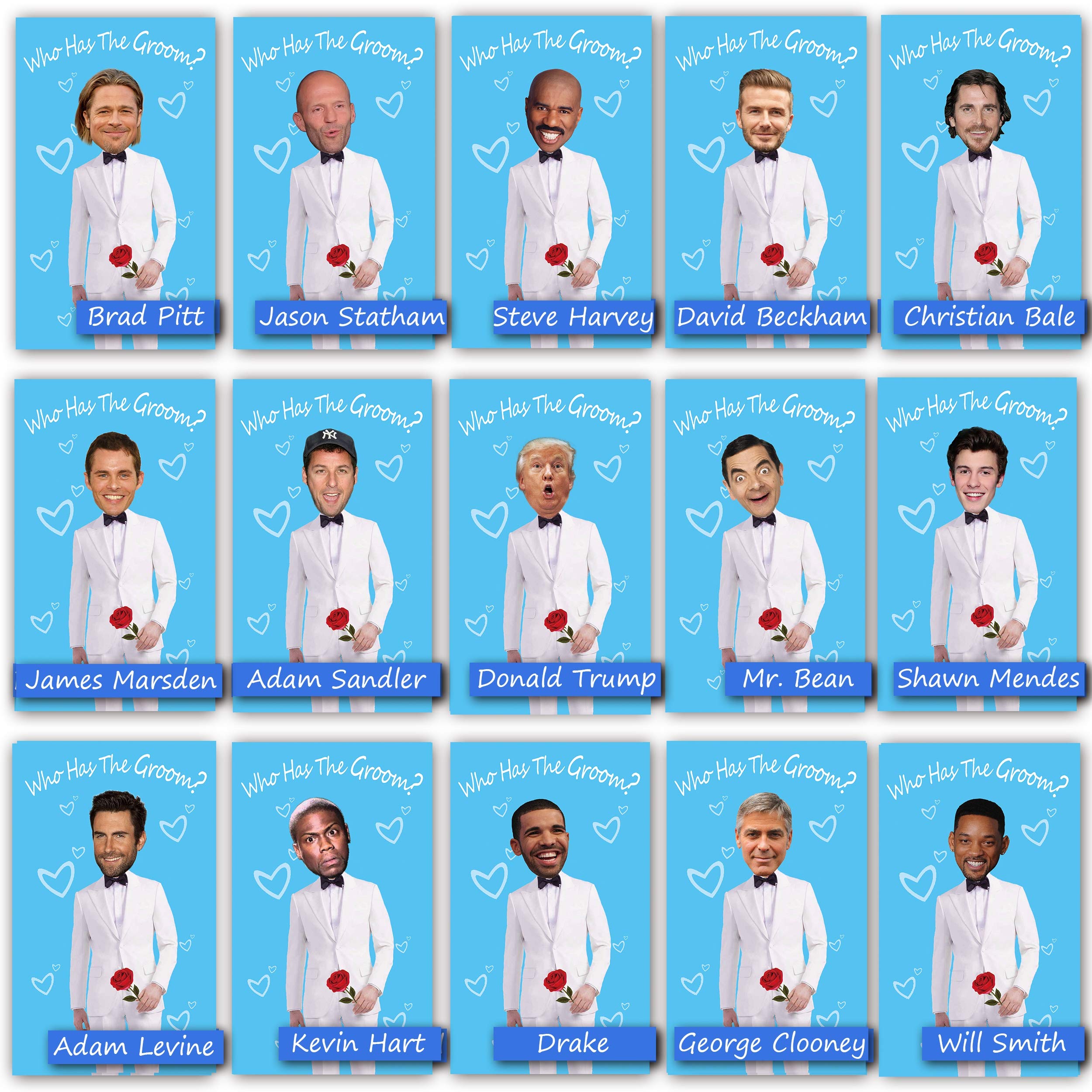 Ukebobo Bridal Shower Games - Scratch Off Bridal Shower Game.Funny Bachelorette Party Games - Who Has The Groom - 33 Sheets Blue