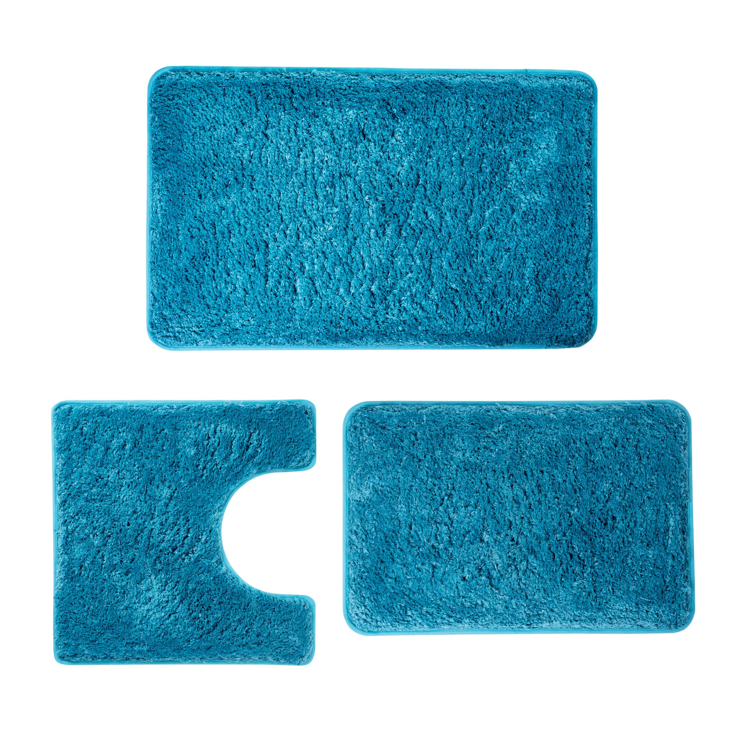 Wcbstt 3 Pieces Luxury Bathroom Rug Set With U-Shaped Toilet Rug, Non-Slip Rubber Bottom, Thick Microfiber Fluffy Plush, Water A