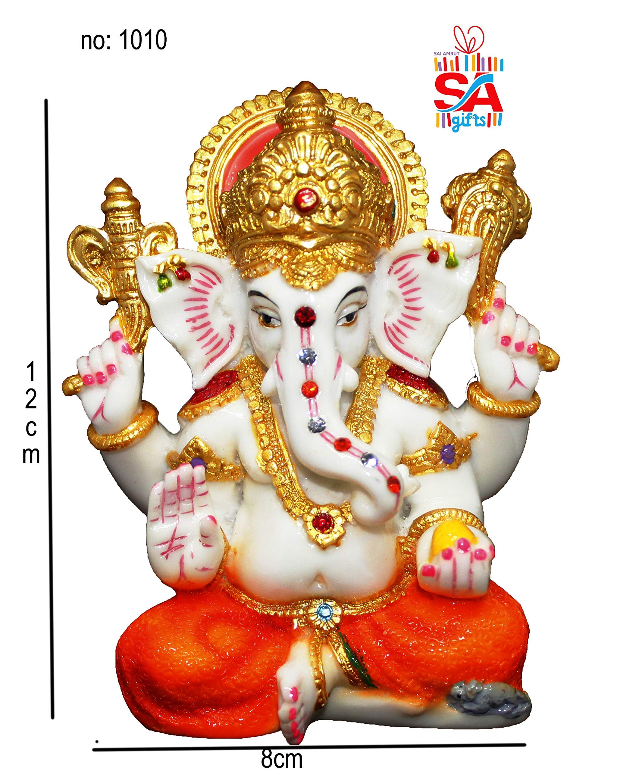 S A Gifts Sai Amrut Marble Dust Lord Ganesha/Ganesh Statue/Showpiece Idol For Home Dcor And Gift Purpose