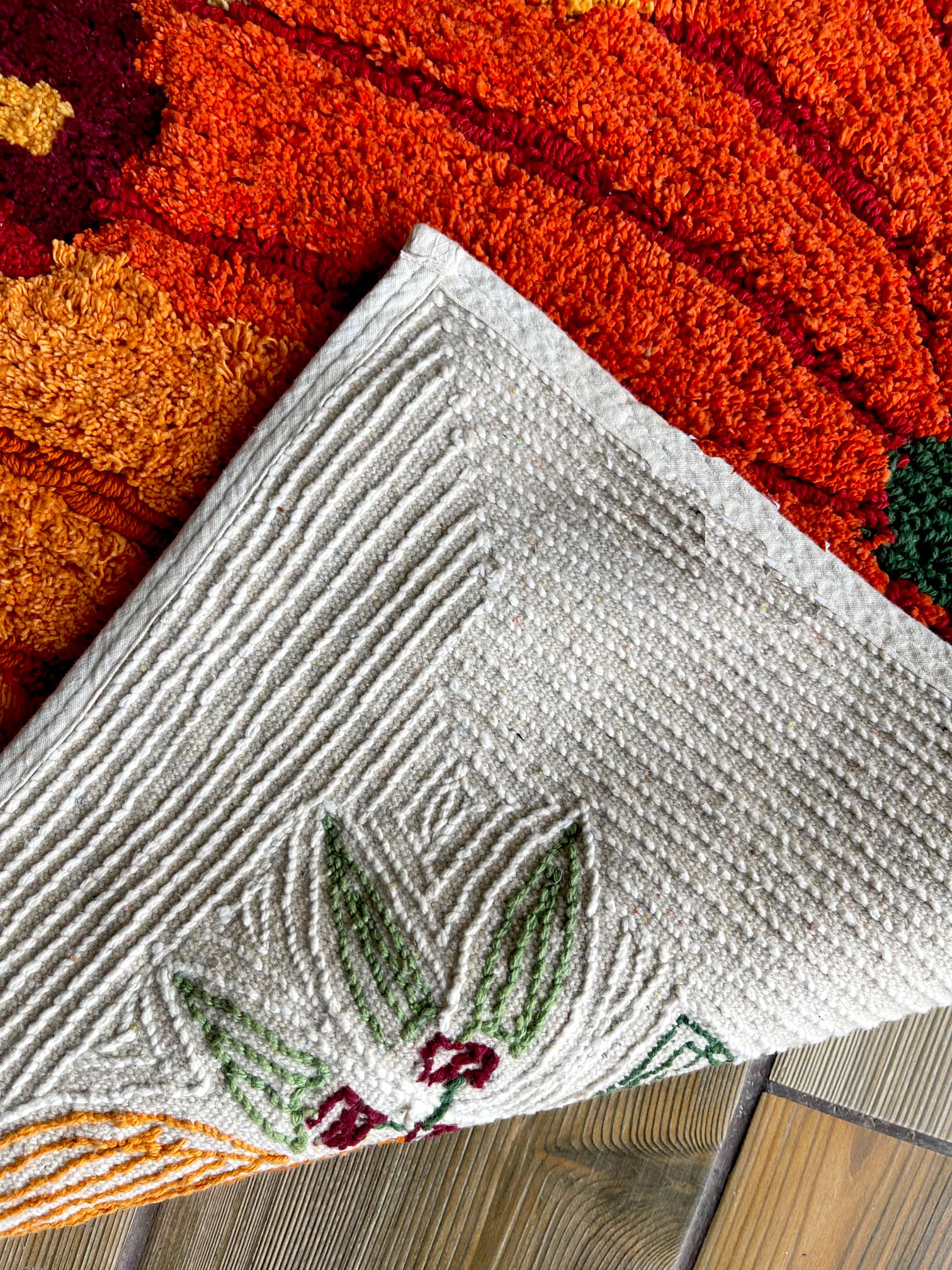 Kema Soft 100% Cotton Halloween Pumpkin-Style Regular Use Rectangular Spa Mat Rug Plush Water Absorbent, Decorative Border - For