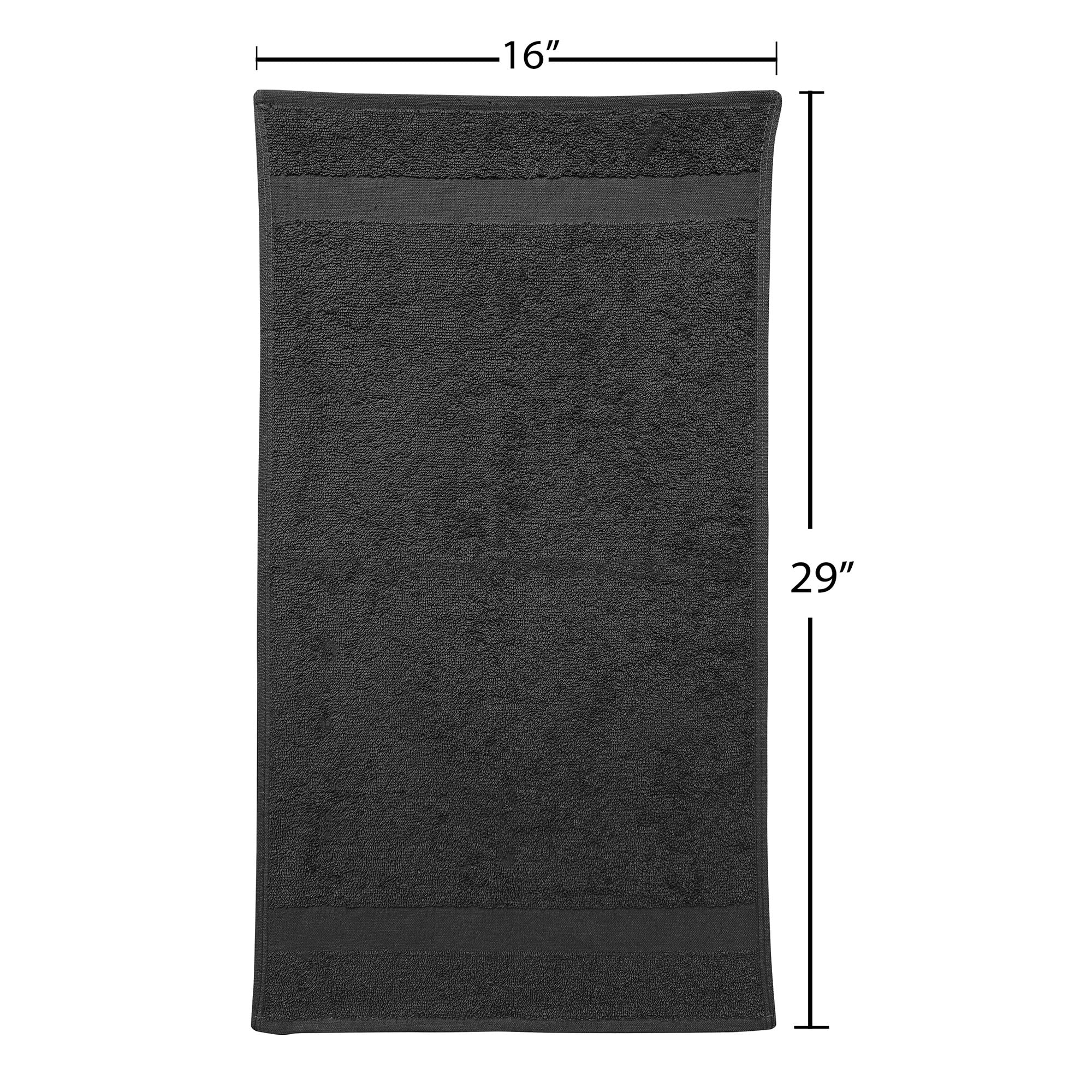 Fromm ColorSafe 100% Cotton Bleach Proof Salon Hair Towels for Hairstylists, Barbers, Spa, Gym in Black, 16'' by 29'', 6 count A