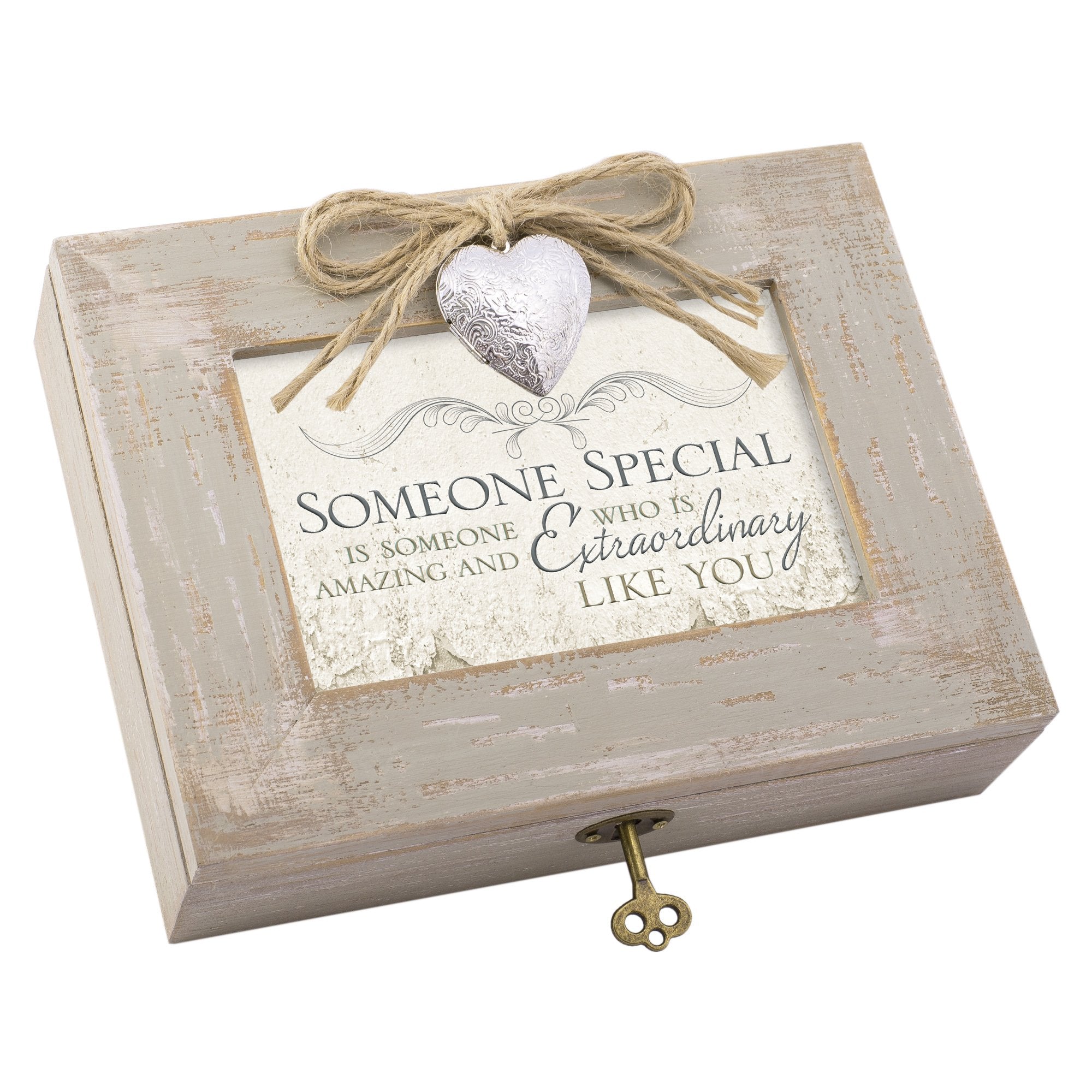 Cottage Garden Someone Special Amazing Natural Taupe Jewelry Music Box Plays Wonderful World