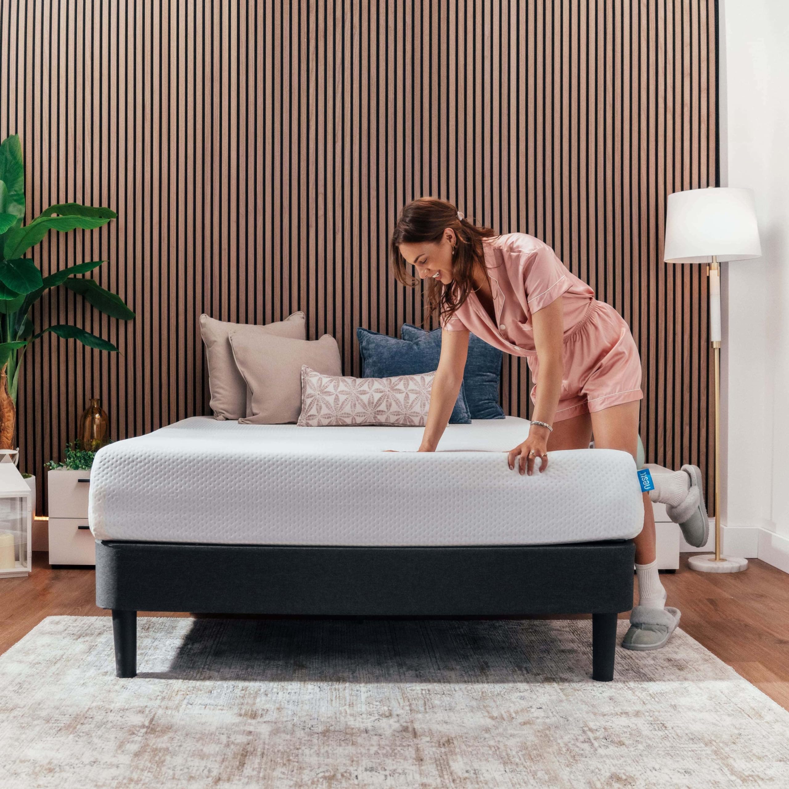 Nestl Green Tea Queen Mattress 10 Inch - Cooling Graphite Memory Foam Mattress Queen Size, Fiberglass Free Queen Mattress In A B