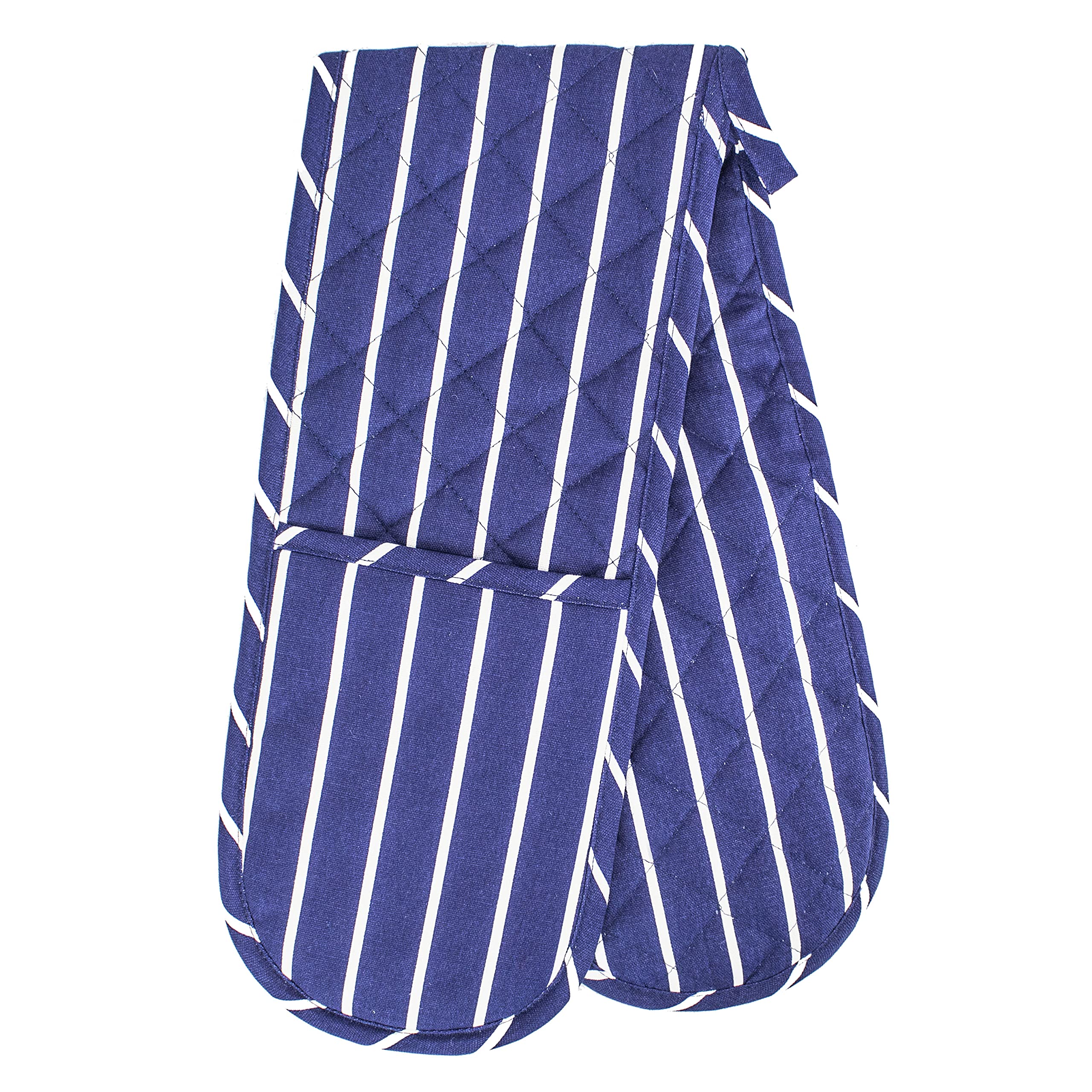 Newoer Clay Roberts Double Oven Glove, Blue Butchers Stripe, Kitchen Gloves, Home Cooking & Baking Pot Holders