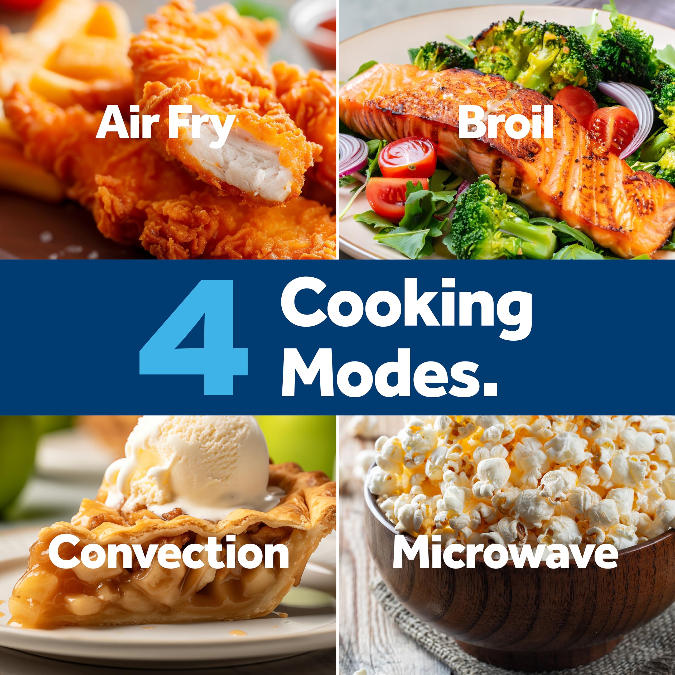 Ge Gcst10A1Wss 4-In-1 Microwave Oven, 1,050 Watts Air Fryer, Broiler & Convection Mode, Kitchen Essentials For The Countertop Or