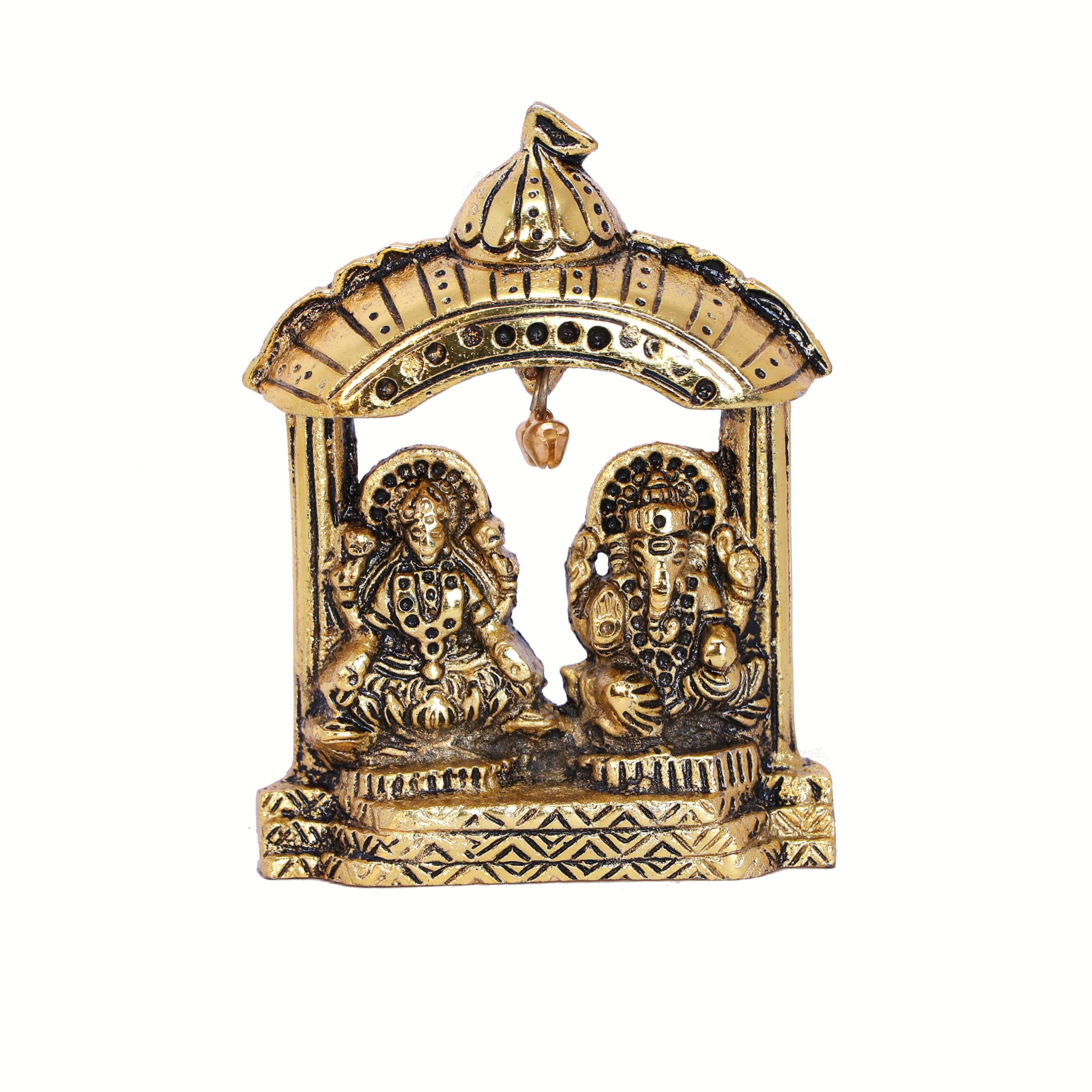 Kridaykraft Metal Laxmi Ganesh Idol Decorative Murti Temple Frame Metal Statue For Pooja & Decor Your Home, Office, Decorative S