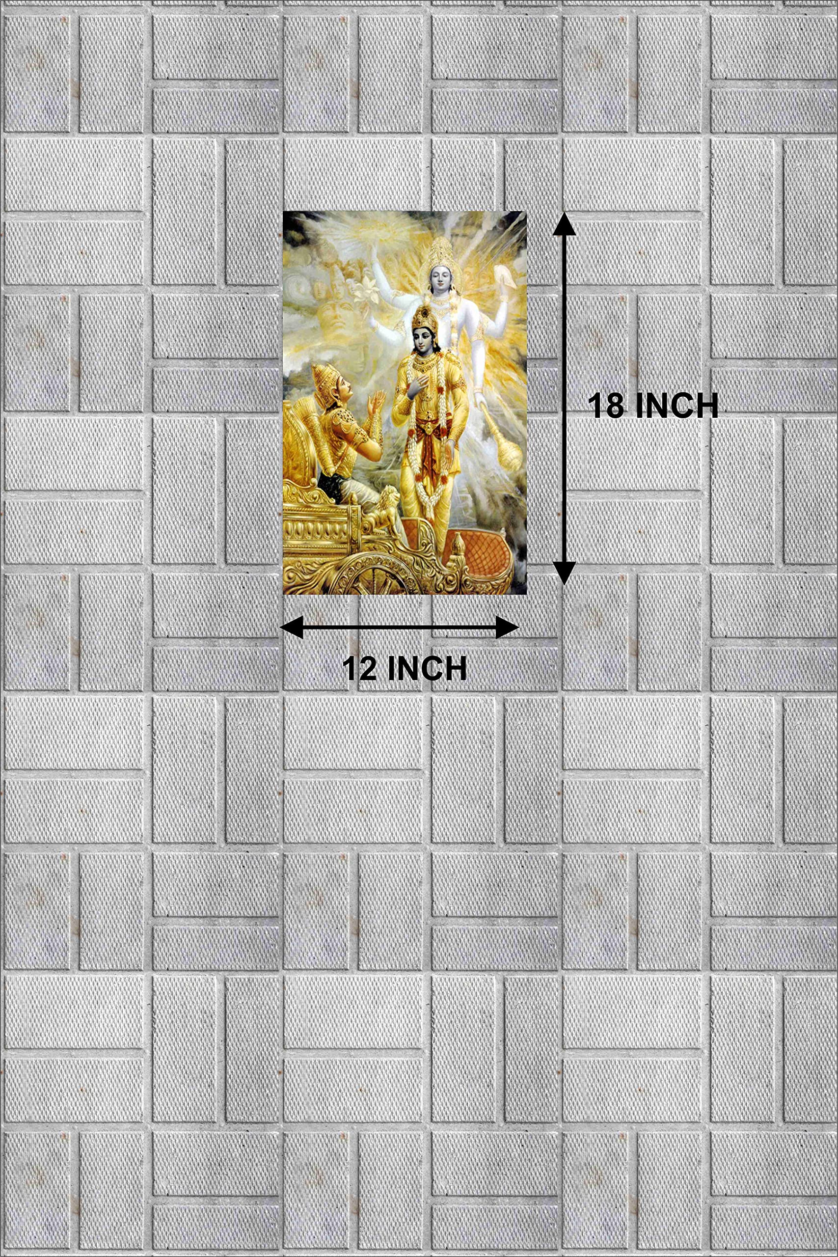 HK PRINTS Religious Mahabharata Wall Painting, Multicolour, 12x18 inch