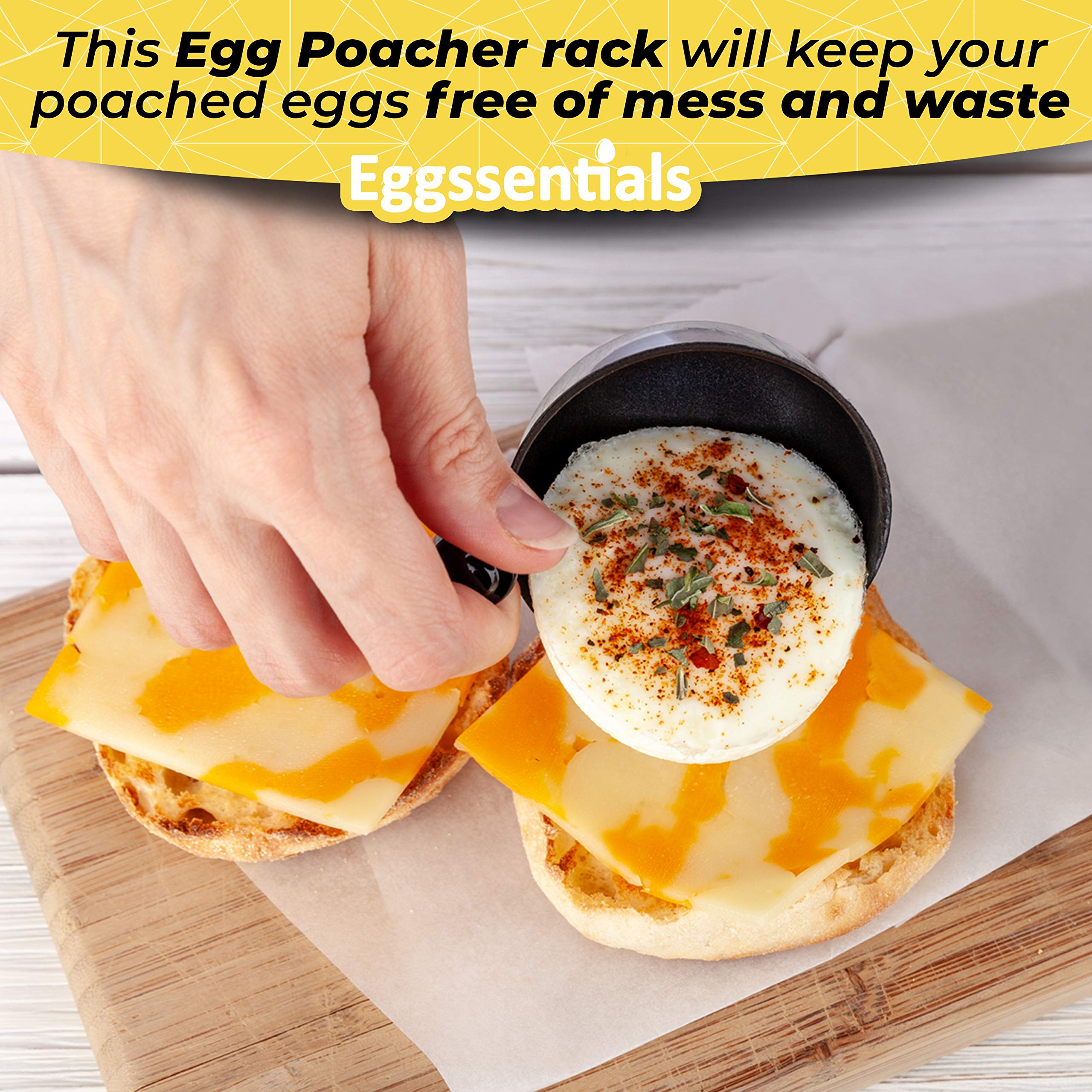 Eggssentials Egg Poacher Insert Stainless Steel Poached Egg Cooker Eggs Poaching Cup Pfoa Free Egg Poachers Nonstick, 9 Inches R