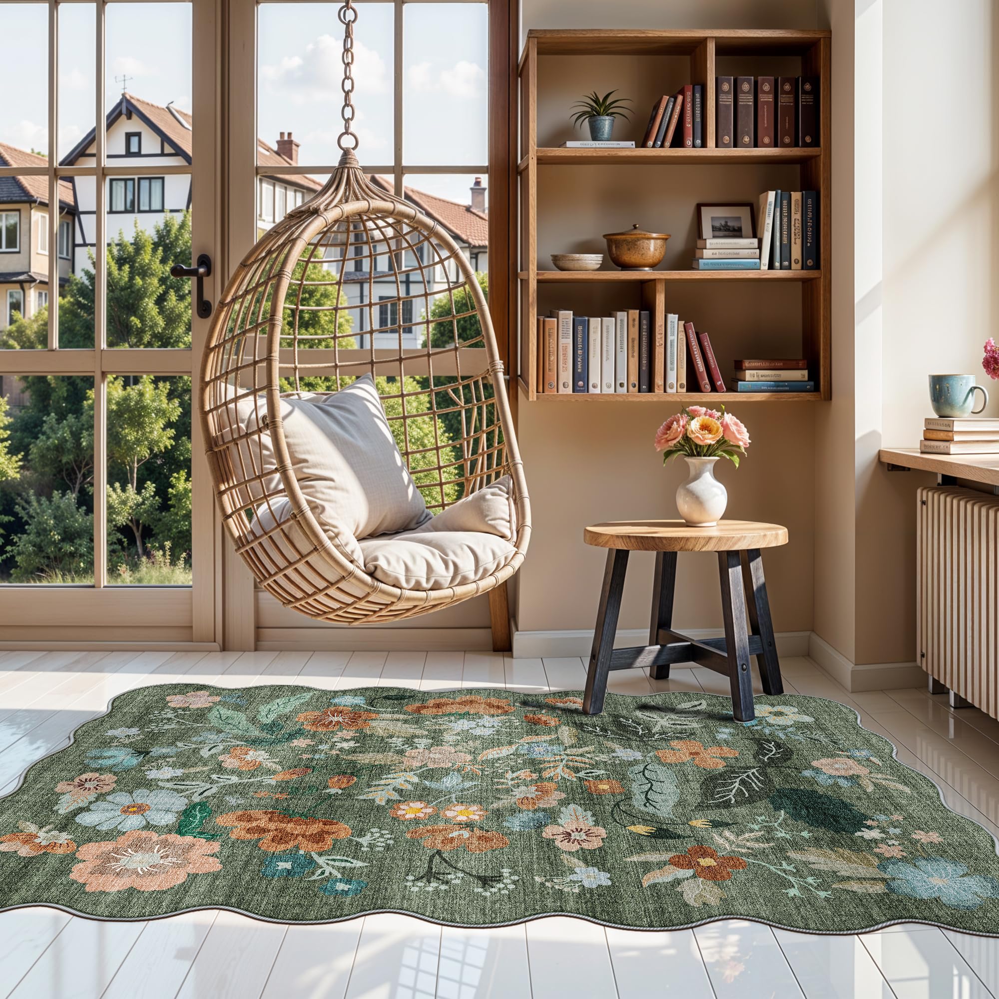 Washable 3x5 Entryway Area Rugs: Ultra Soft Low Pile Carpet for Kitchen Nursery Indoor Light-Weight Doormat Rug with Non-Slip Ba