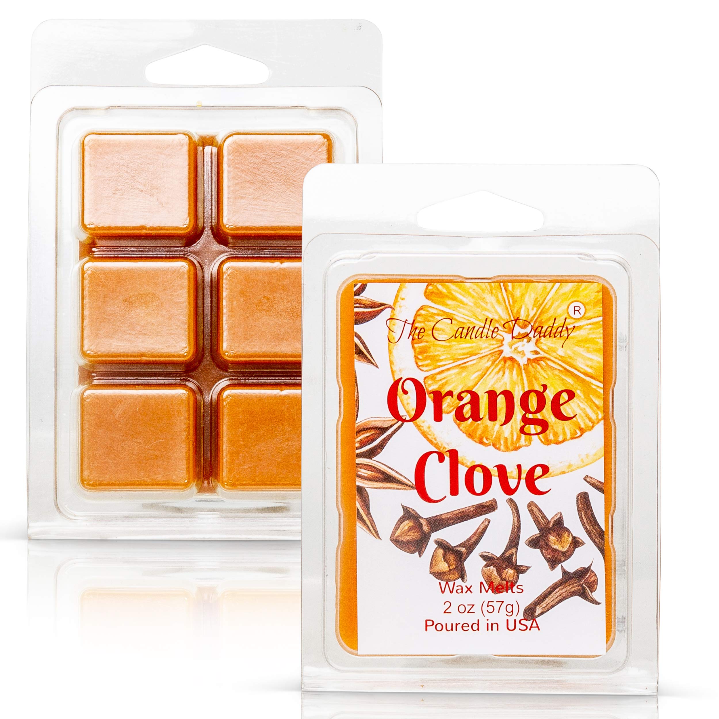 The Candle Daddy - Orange Clove - Spicy Orange Citrus Scented Melt- Maximum Scent Wax Cubes/Melts- 1 Pack -2 Ounces- 6 Cubes