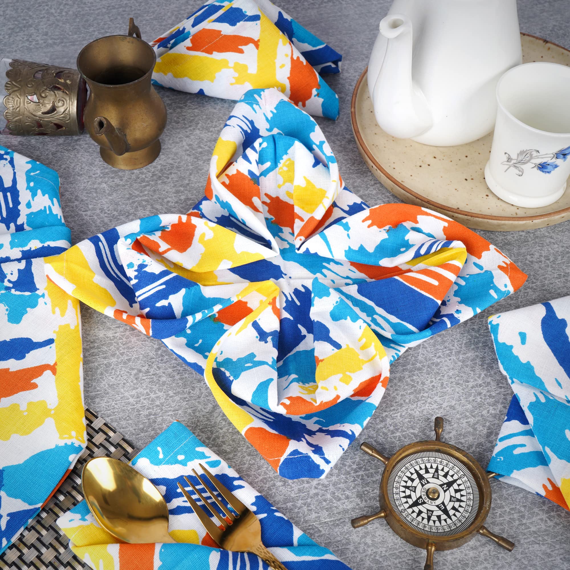 Cloth Napkins Set Of 12, Cotton/Linen Blend 20X20 Inches Napkins Cloth Washable, Table Napkins Cloth Perfect For Thanksgiving, W