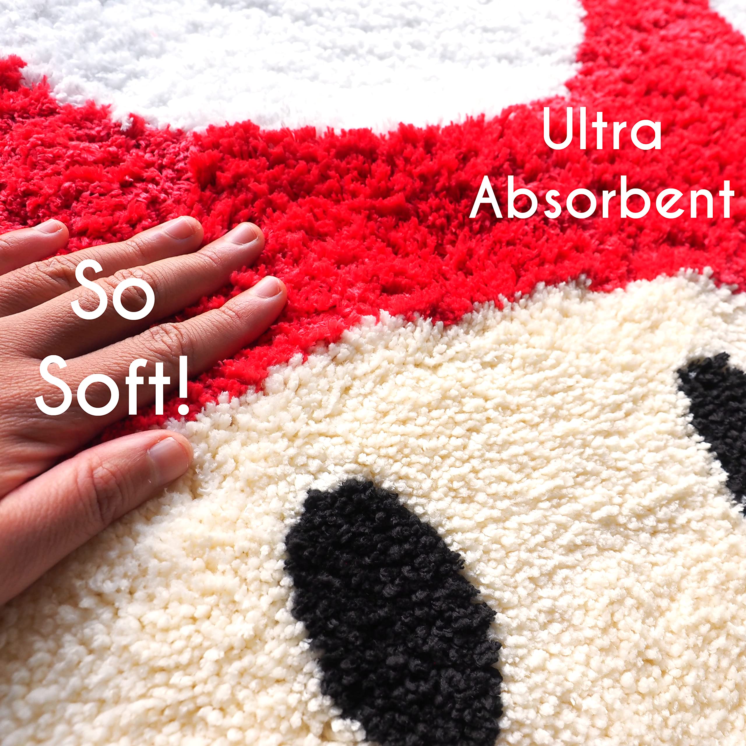 Evovee Ladybug Rug Cute Bathroom Decor Funny Mushroom Bath Mat Shower Red Rugs Funky Bedroom Aesthetic Fun Round Preppy Cool Apa