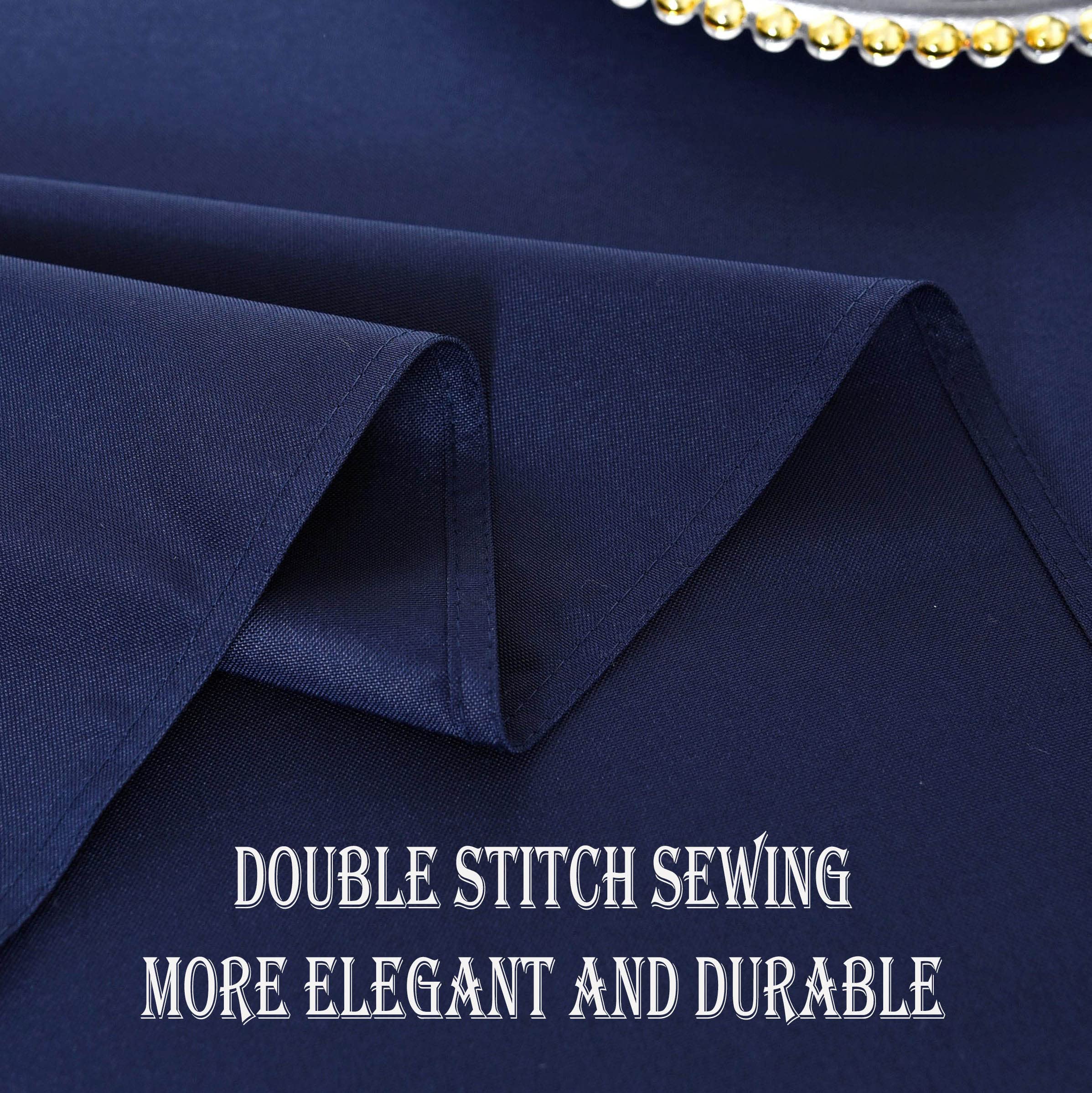 Kaipho Navy Blue Square Tablecloth Waterproof Stain Resistant Wrinkle Free Table Cloth 210Gsm Polyester Wipeable Table Cover For
