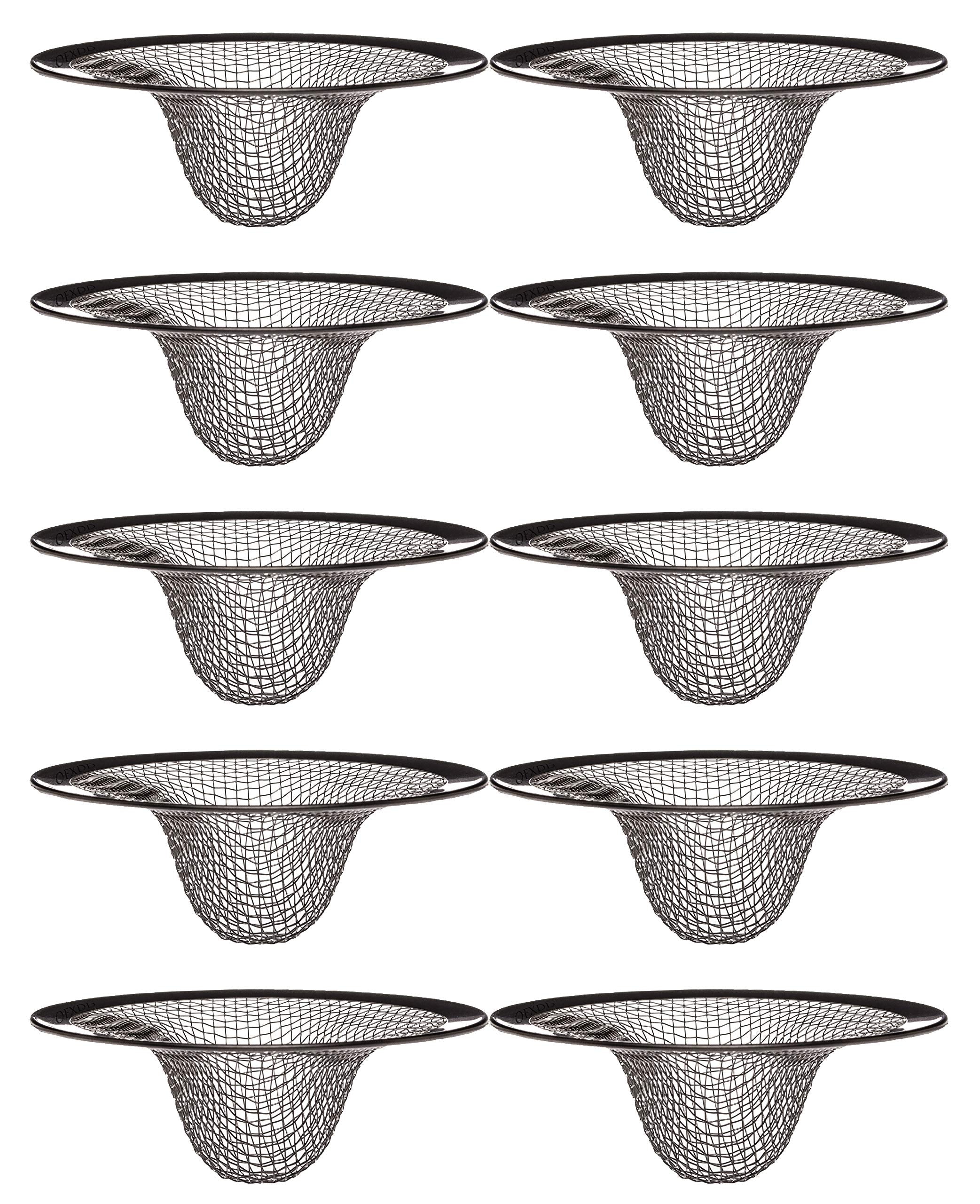 Sink Metal Screen Filter For Kitchen Sink - Pack Of 10 - Stainless Steel Basket Food Strainer For Bathroom - Drain Hair Catcher