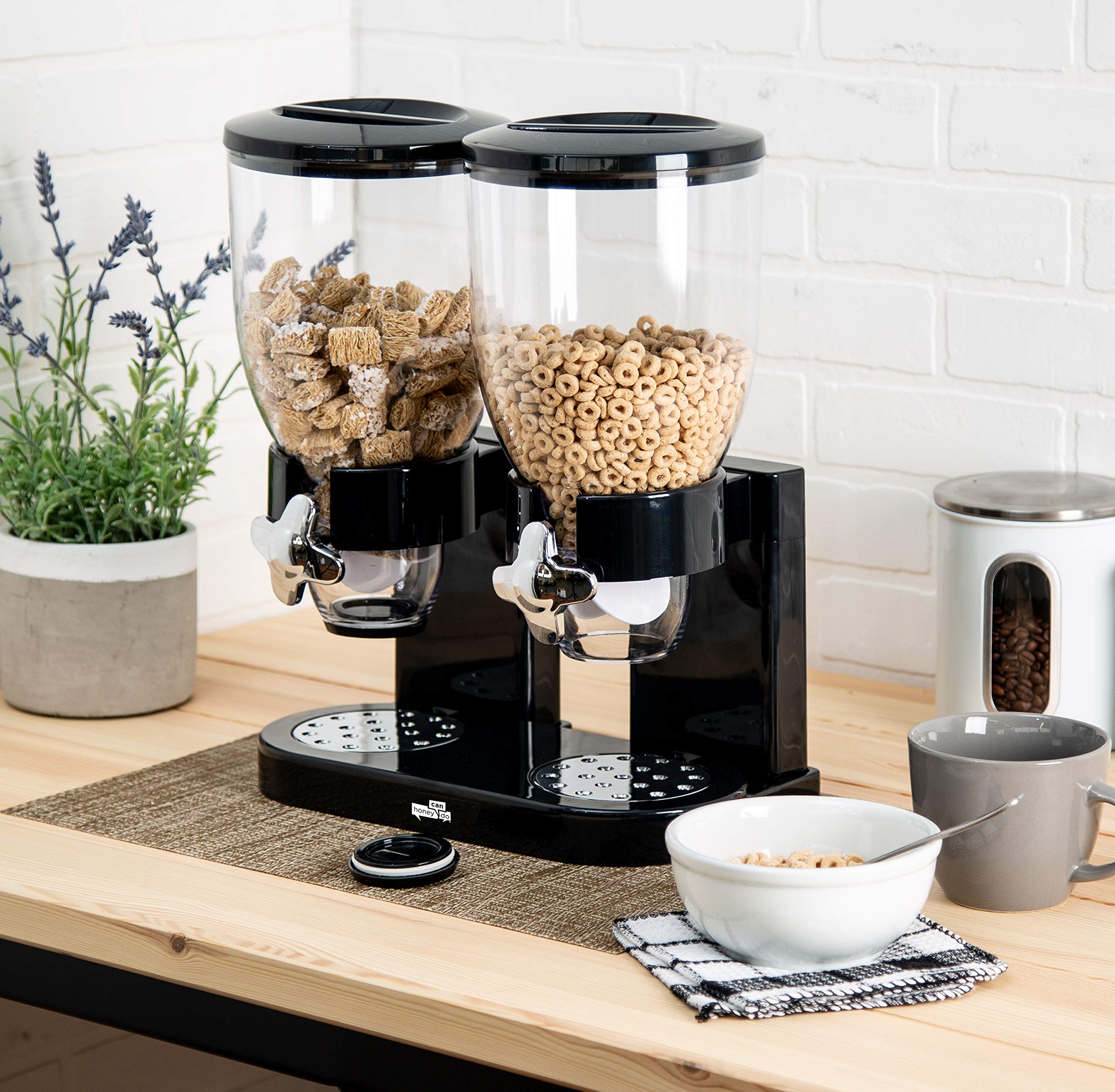 Zevro /Gat200 Indispensable Dry Food Dispenser, Dual Control, Black/Chrome, Kch-06121