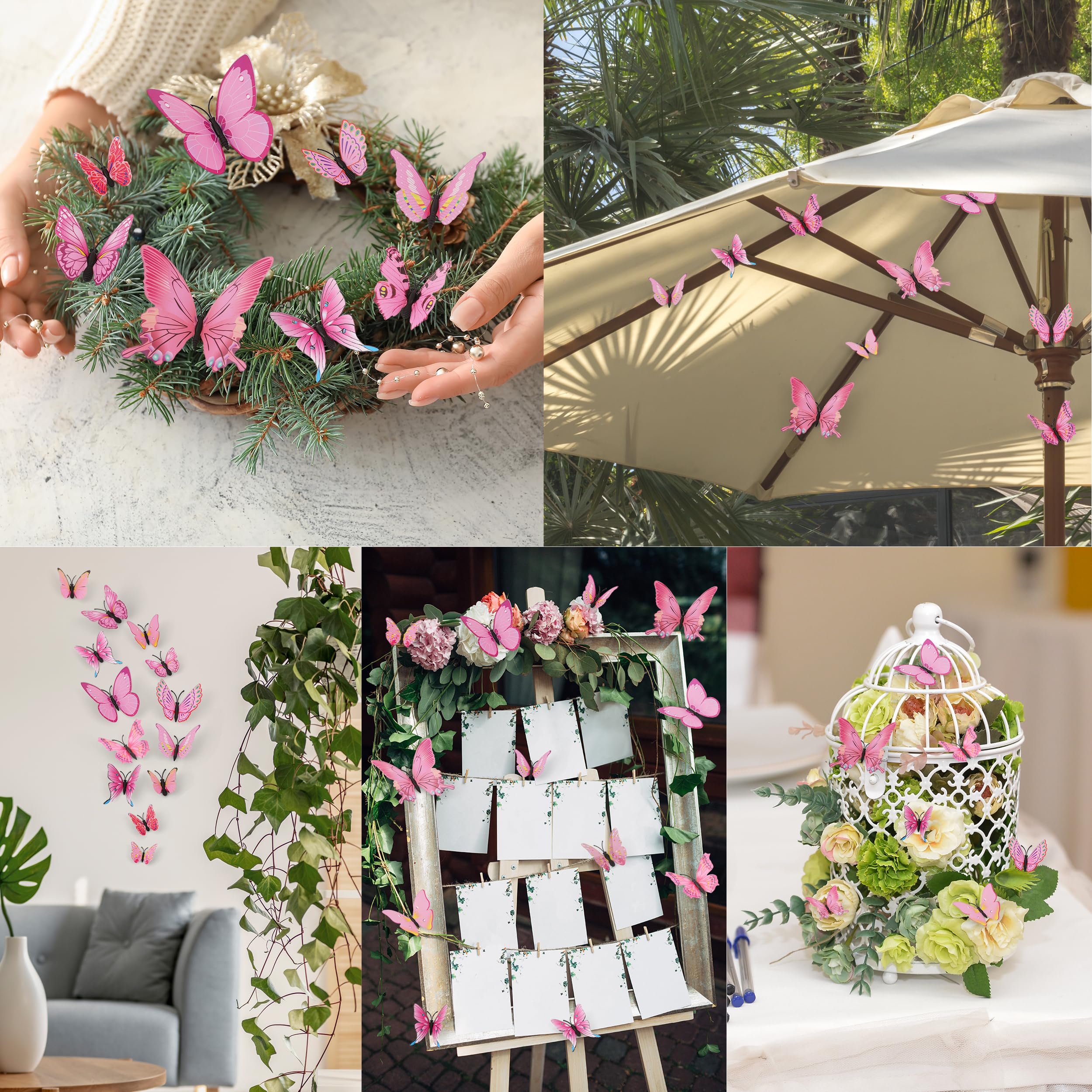 Profasion 72 Pcs Butterflies Wall Decorations, 3D Butterfly Stickers For Party Decorations, Applicable To Cake Decorations, Birt