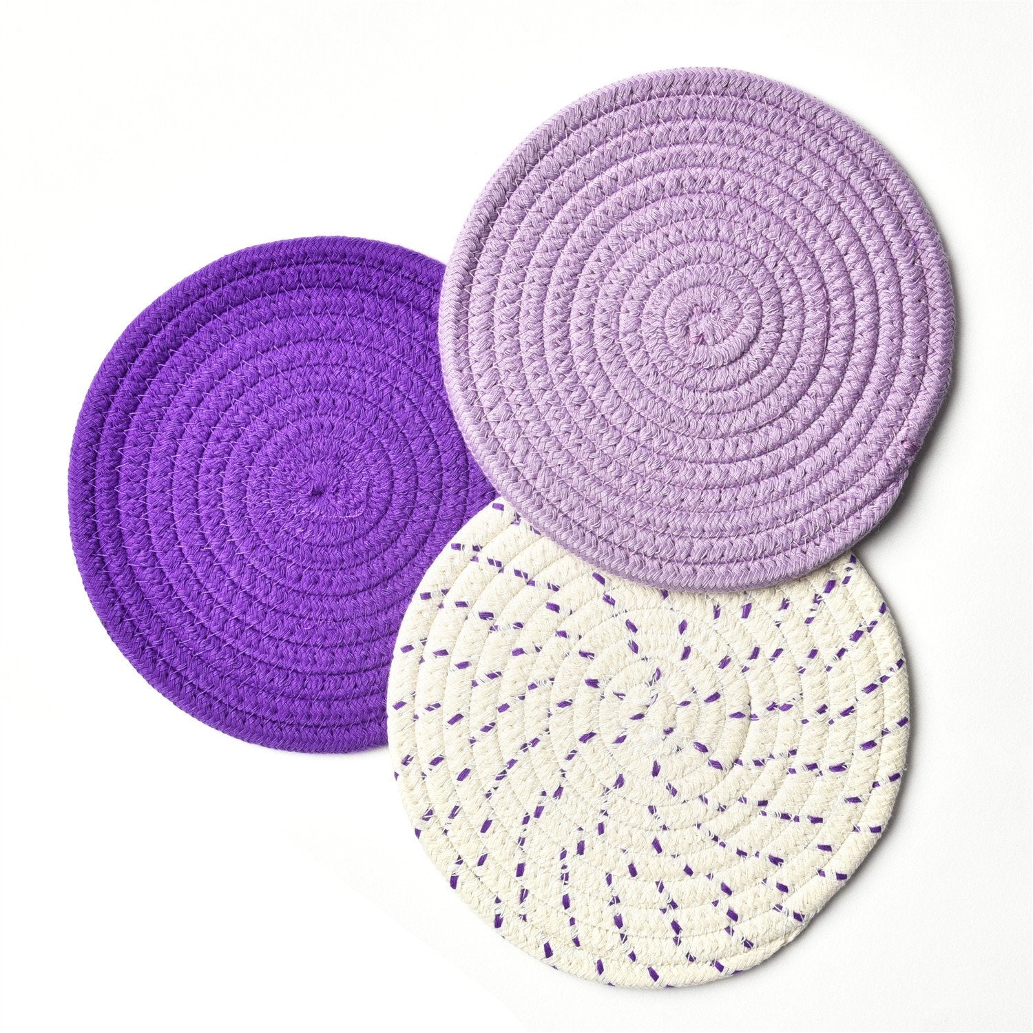 Pot Holders Set Trivets Set 100% Pure Cotton Thread Weave Hot Pot Holders Set (Set Of 3) Stylish Coasters, Hot Pads, Hot Mats, S