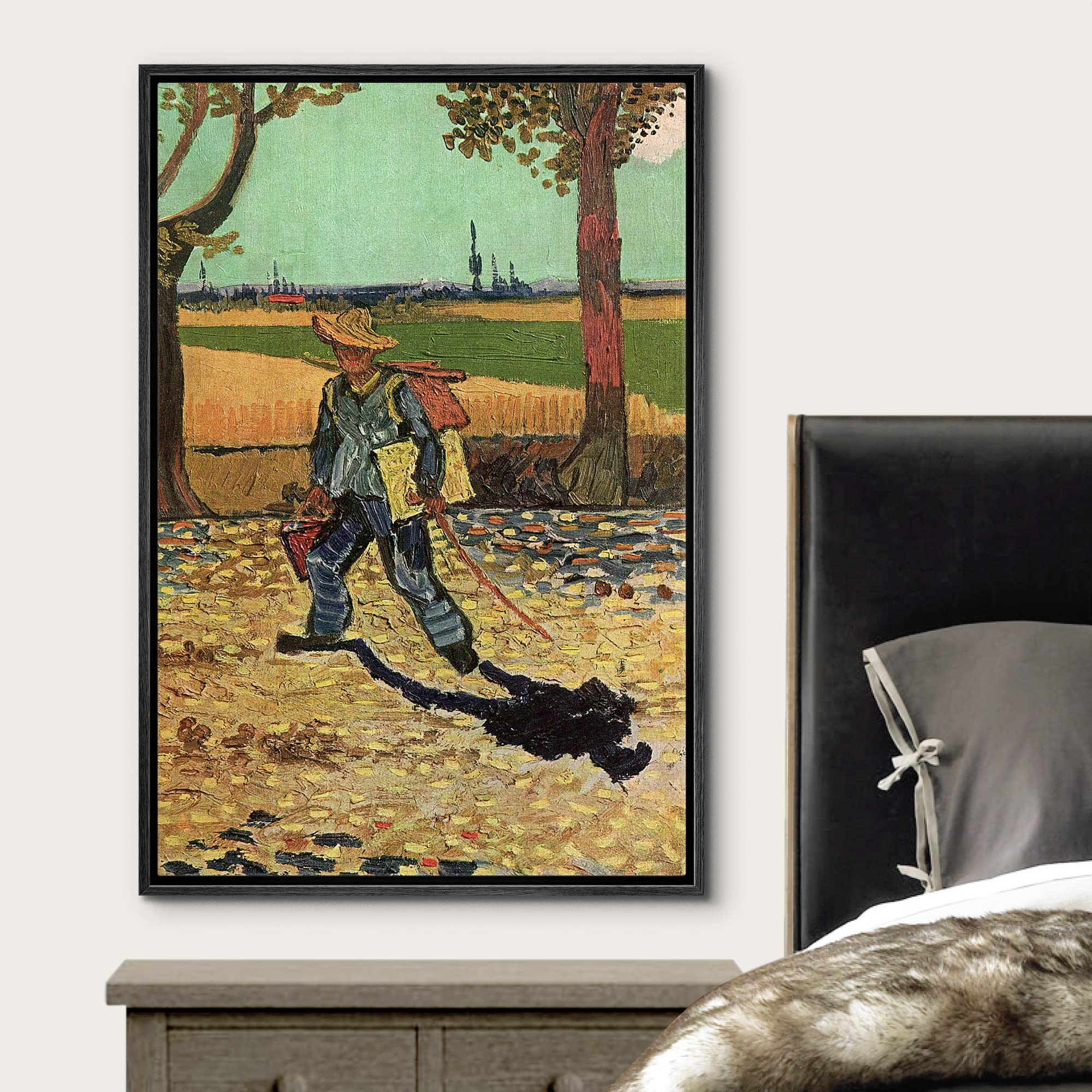Wall26 Framed Canvas Print Wall Art Self Portrait Tarascon Road By Vincent Van Gogh Classic Historic Illustrations Fine Art Deco